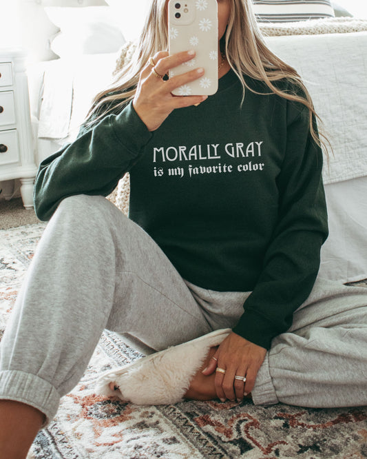 Morally Gray Is My Favorite Color Sweatshirt – Bookish Gothic Graphic Crewneck