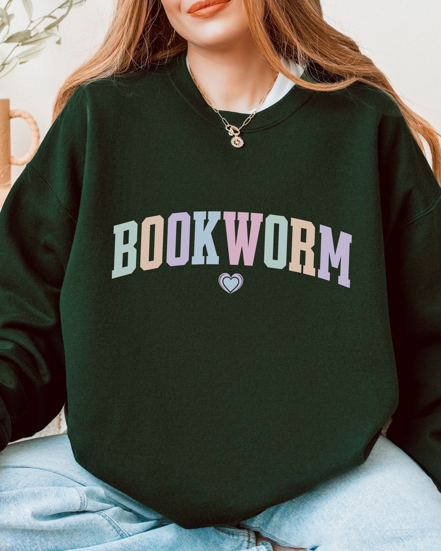 Bookworm Sweatshirt – Cozy Bookish Pastel Graphic Crewneck for Readers