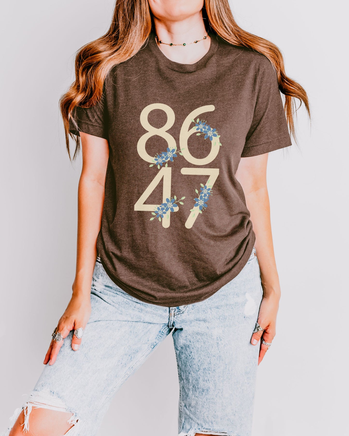 Floral 8647 T-Shirt – Bella + Canvas Minimalist Anti-Trump Political Graphic Tee