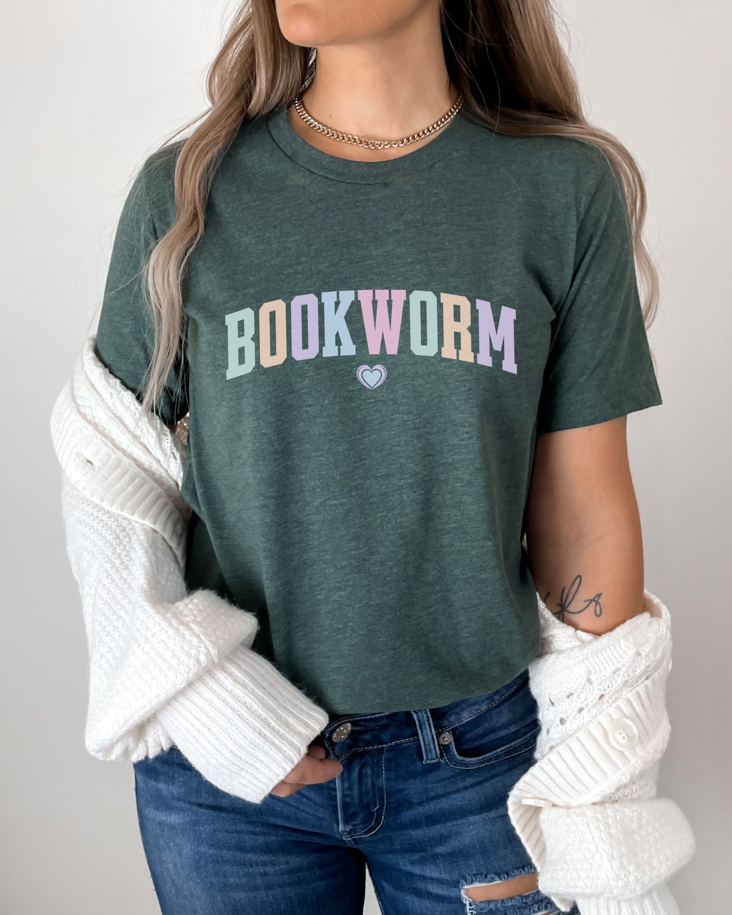 Bookworm T-Shirt – Book Lover Pastel Graphic Tee for Readers