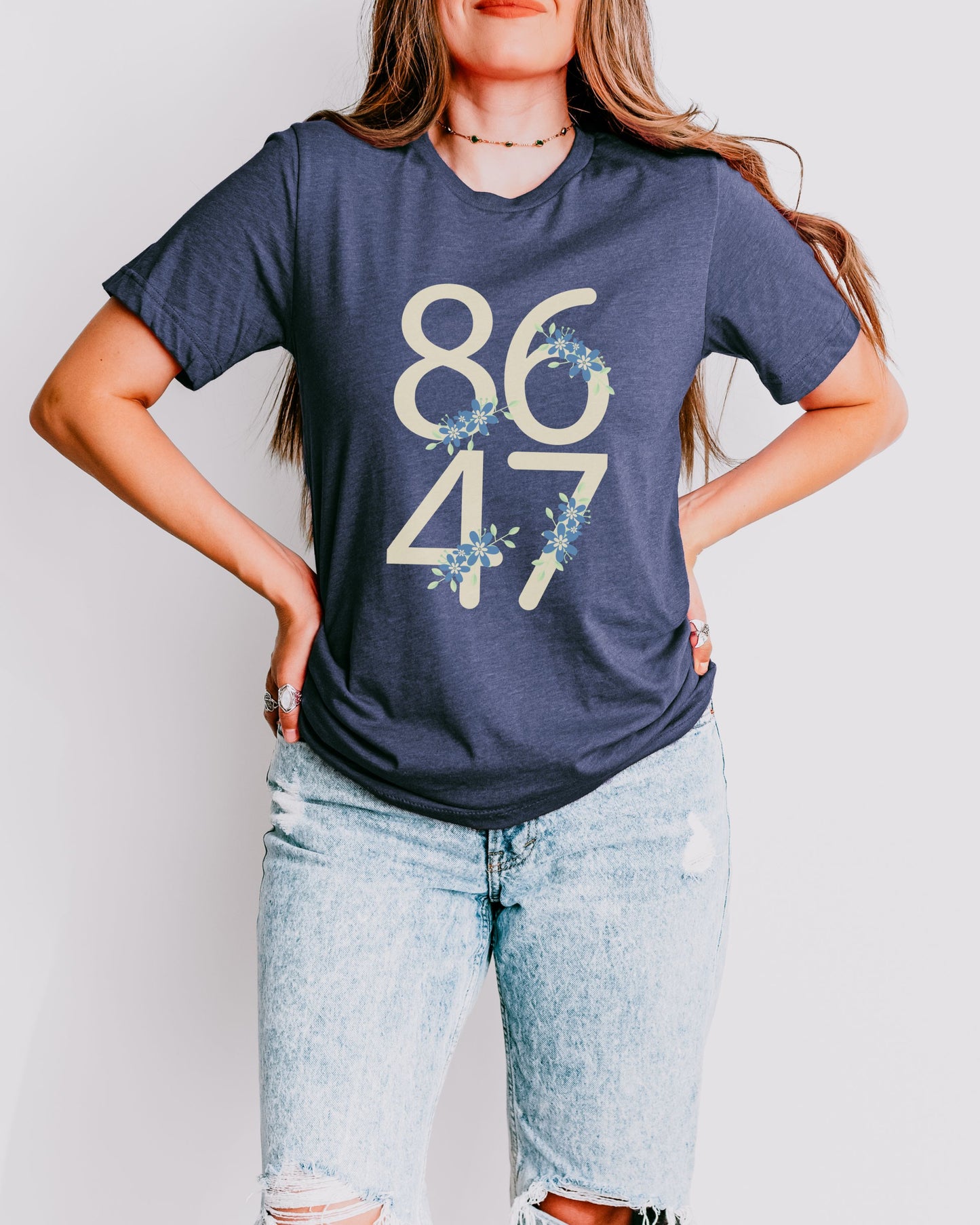 Floral 8647 T-Shirt – Bella + Canvas Minimalist Anti-Trump Political Graphic Tee