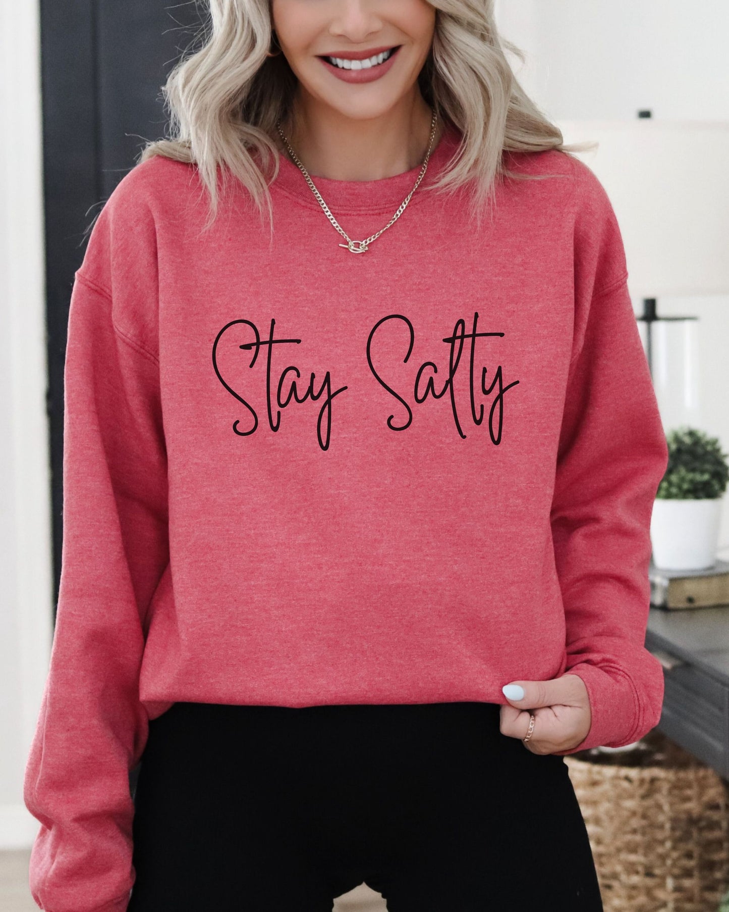 Stay Salty Sweatshirt – Coastal Gildan Crewneck Graphic Pullover