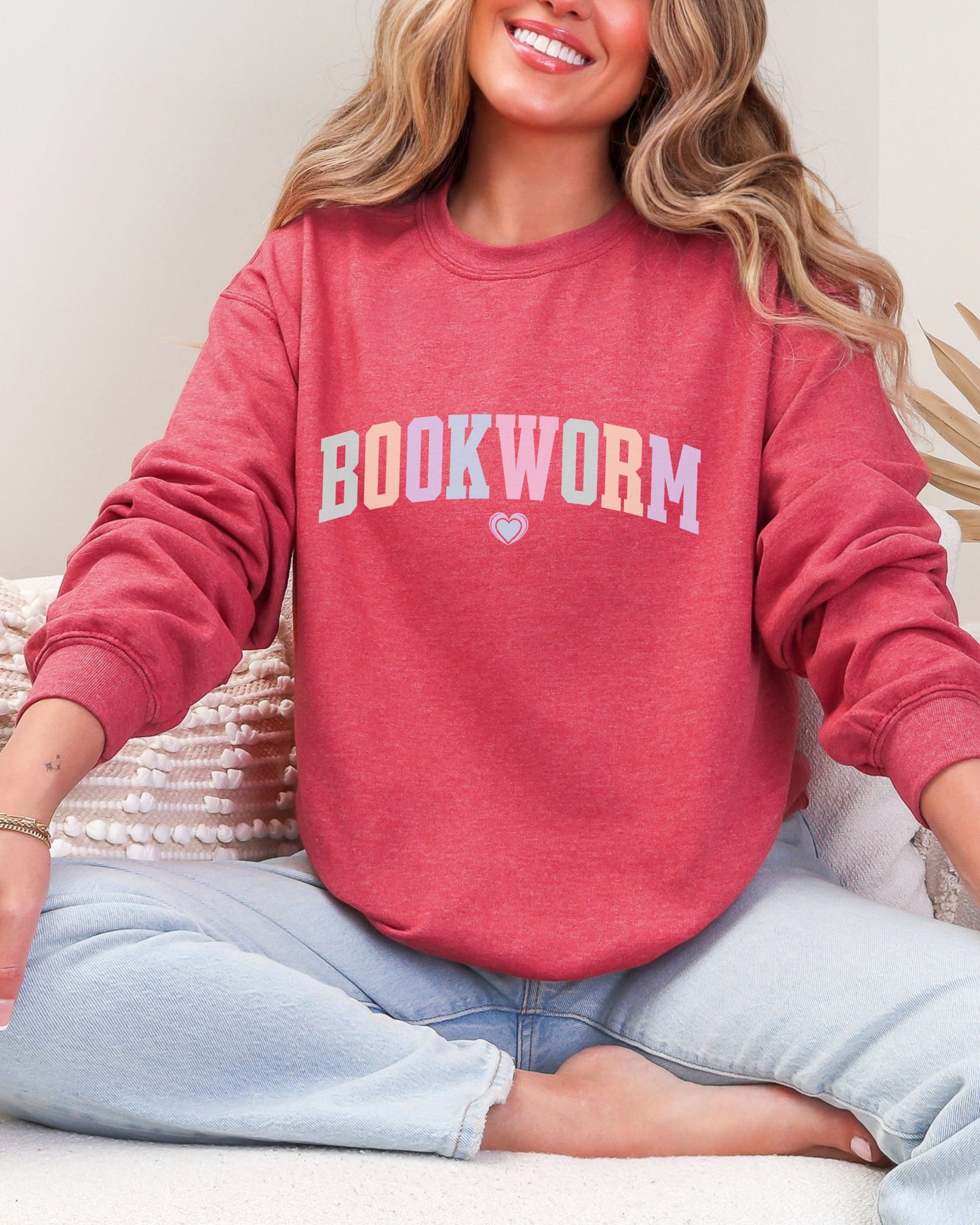 Bookworm Sweatshirt – Cozy Bookish Pastel Graphic Crewneck for Readers