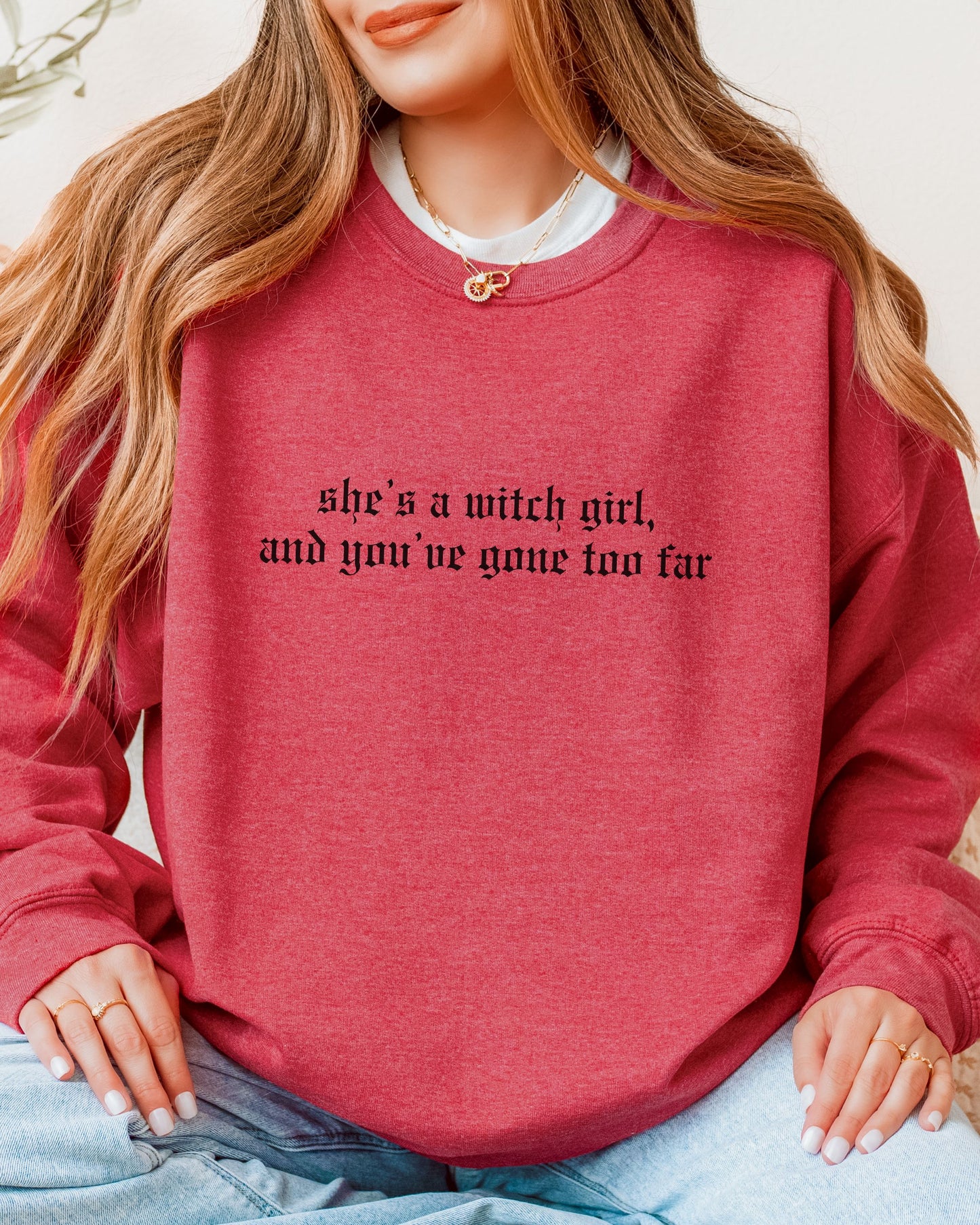 She’s a Witch Girl Sweatshirt – Gildan Gothic Feminist Crewneck