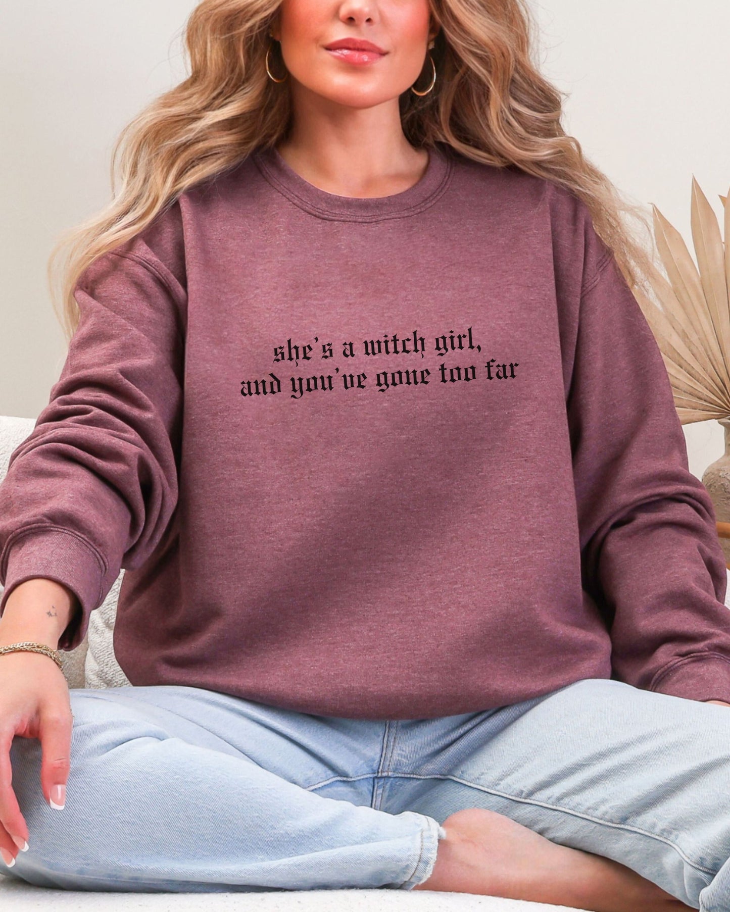 She’s a Witch Girl Sweatshirt – Gildan Gothic Feminist Crewneck