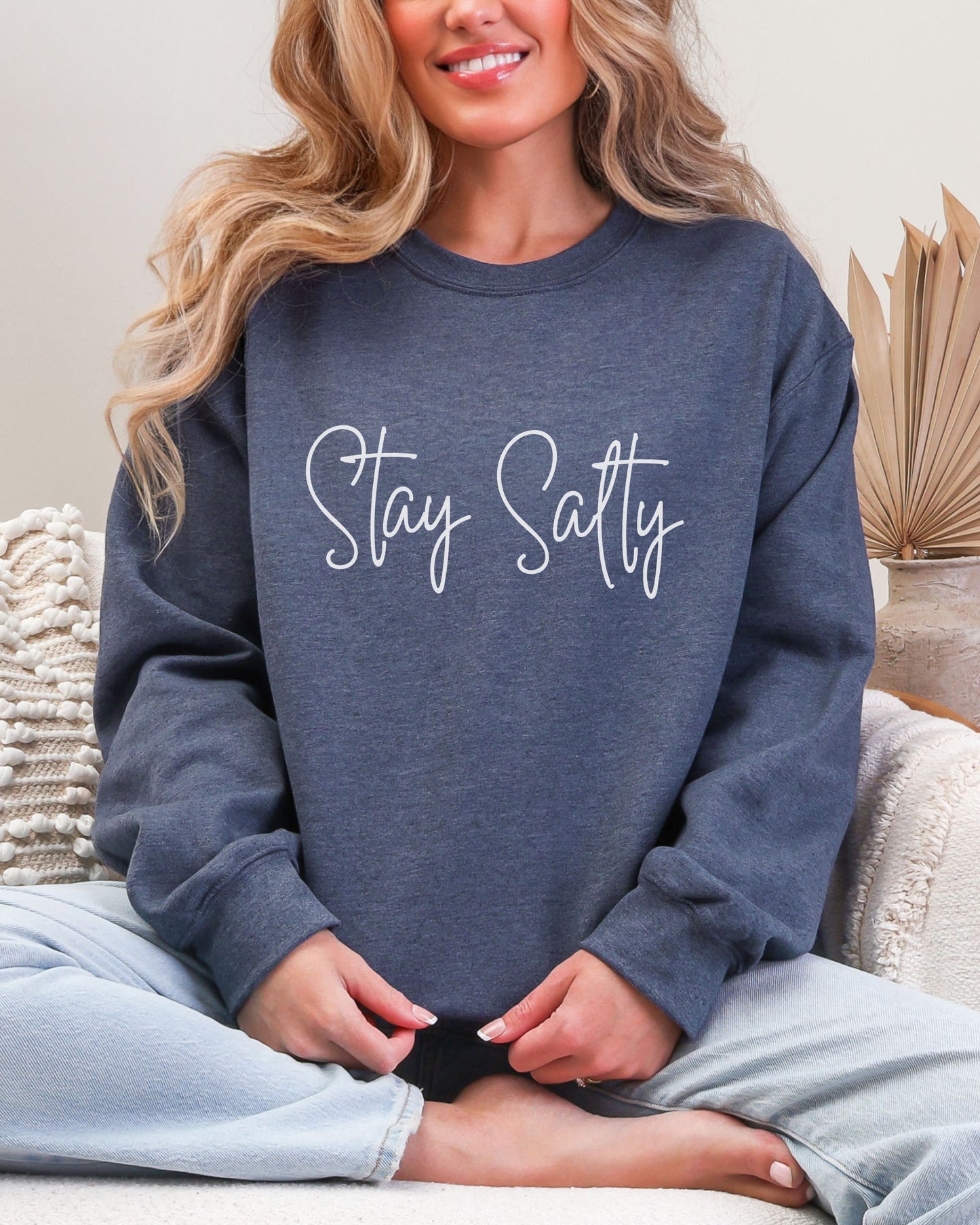 Stay Salty Sweatshirt – Coastal Gildan Crewneck Graphic Pullover