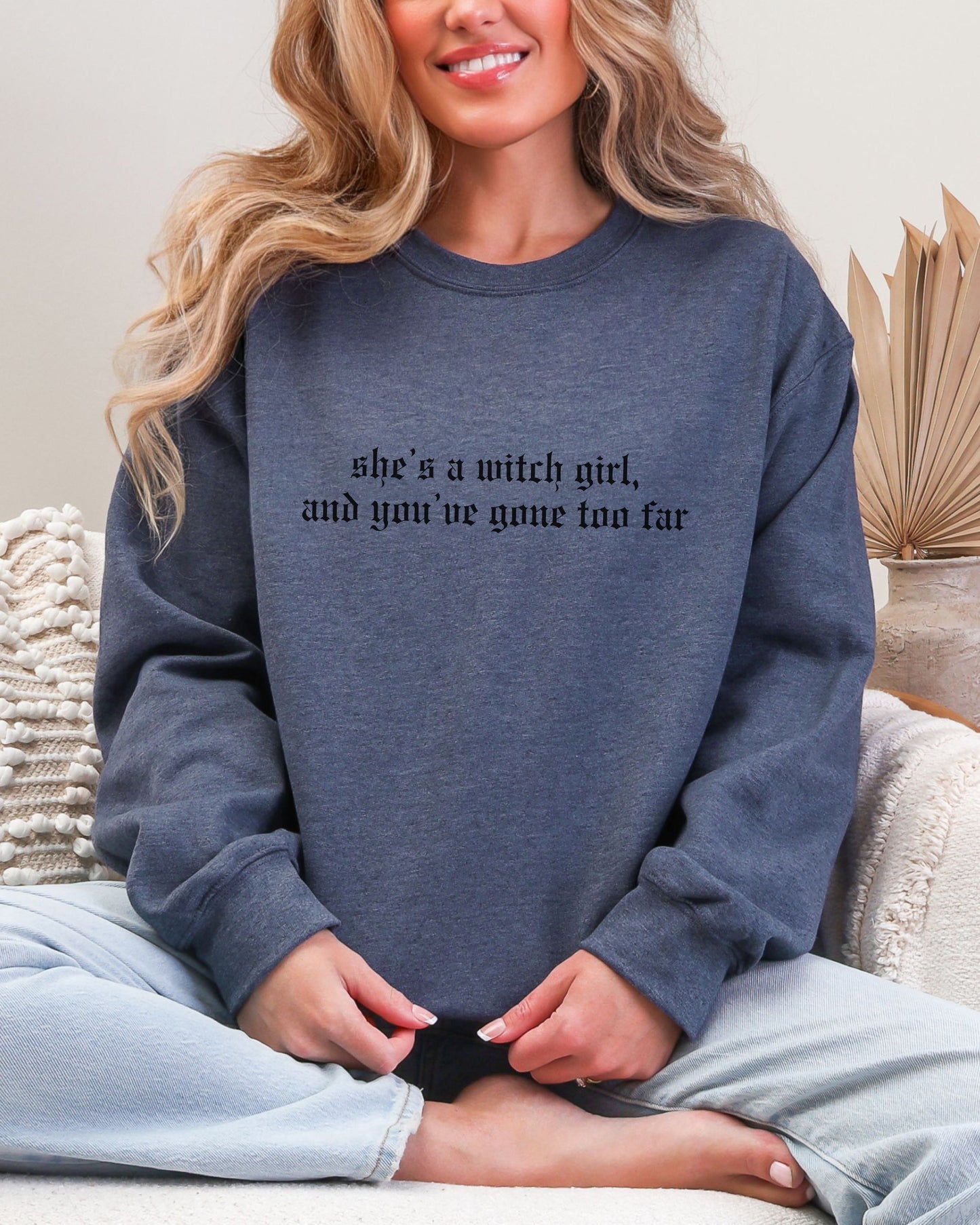 She’s a Witch Girl Sweatshirt – Gildan Gothic Feminist Crewneck