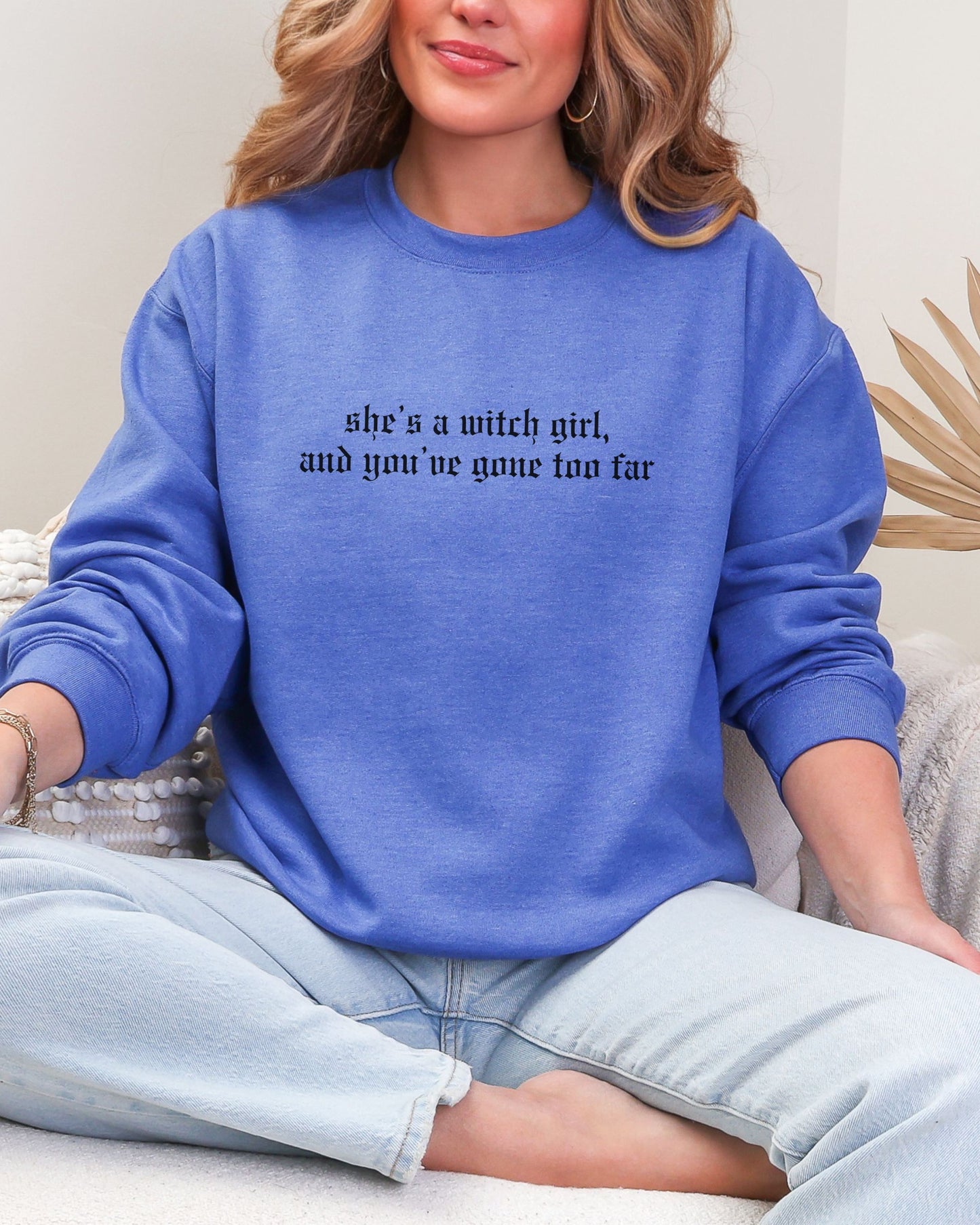 She’s a Witch Girl Sweatshirt – Gildan Gothic Feminist Crewneck