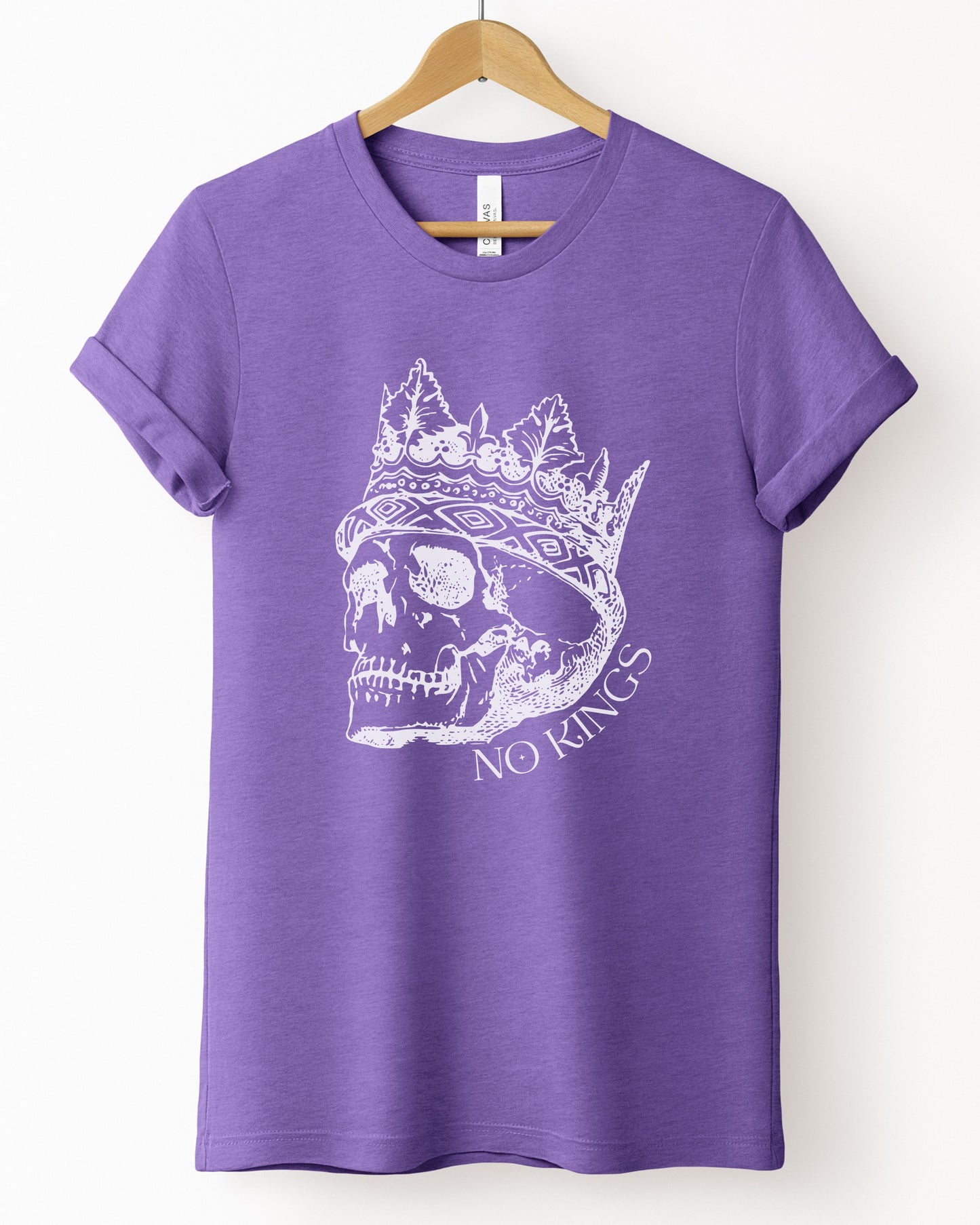 No Kings T-Shirt – Bella + Canvas Skull Crown Political Protest Tee