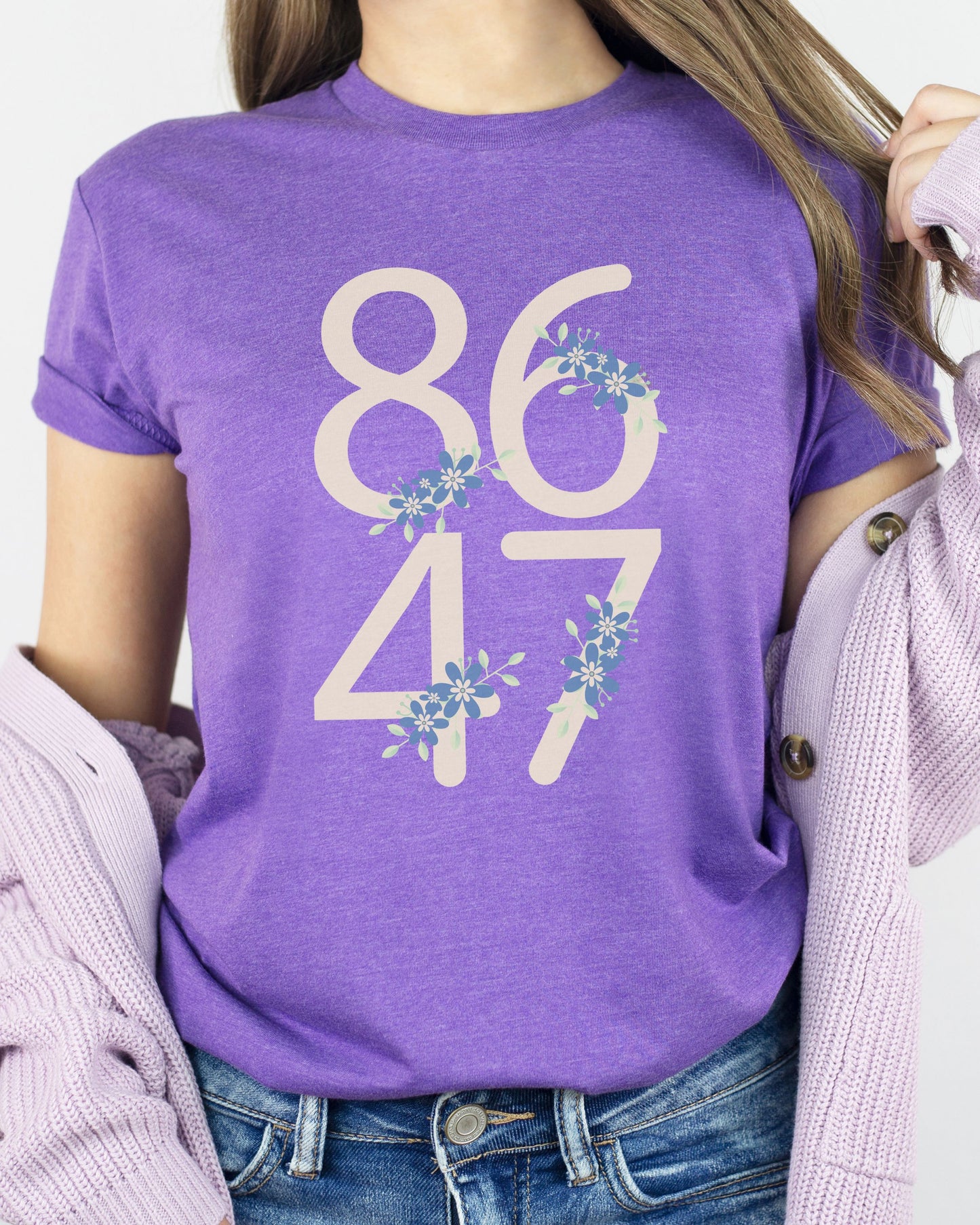Floral 8647 T-Shirt – Bella + Canvas Minimalist Anti-Trump Political Graphic Tee