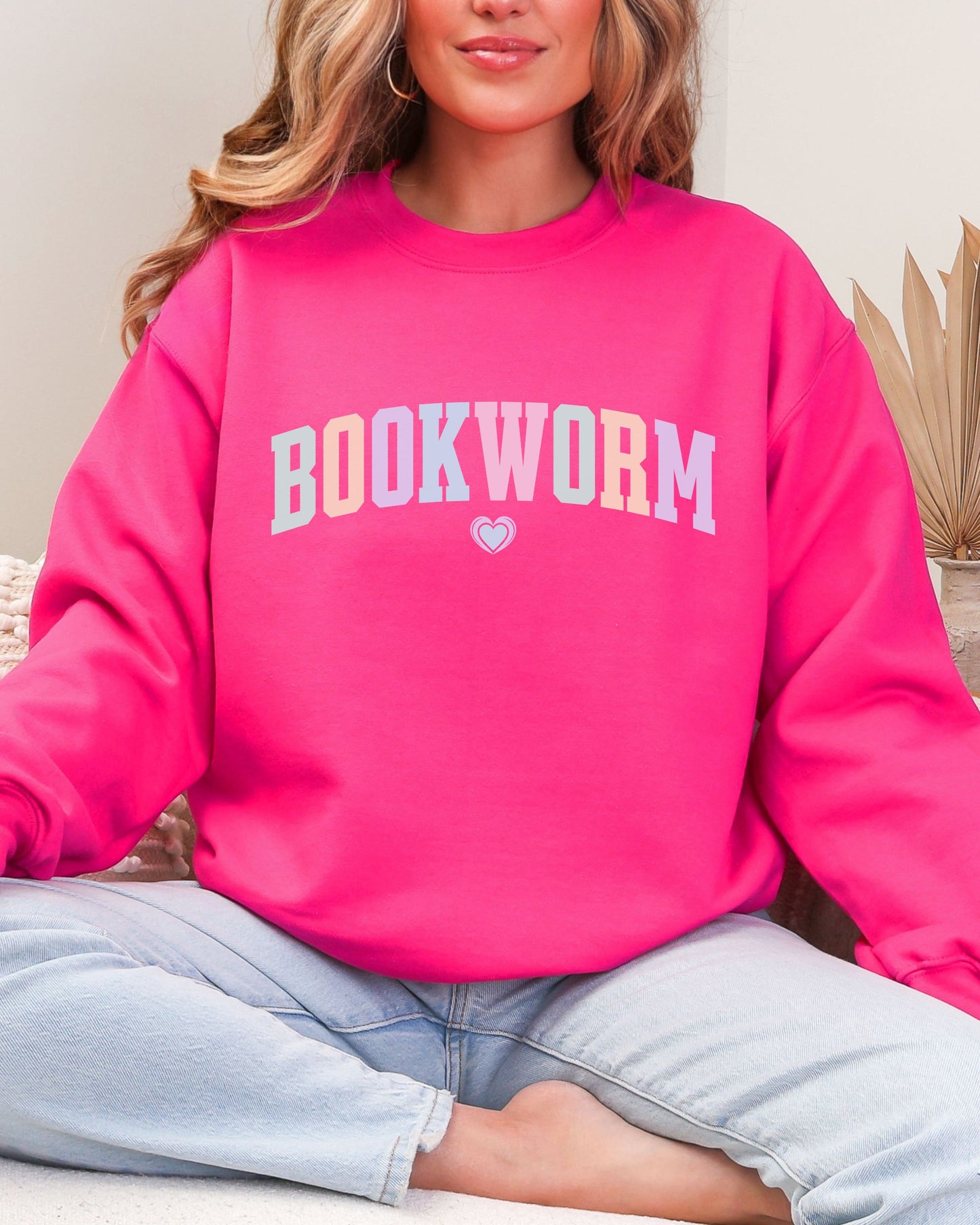 Bookworm Sweatshirt – Cozy Bookish Pastel Graphic Crewneck for Readers