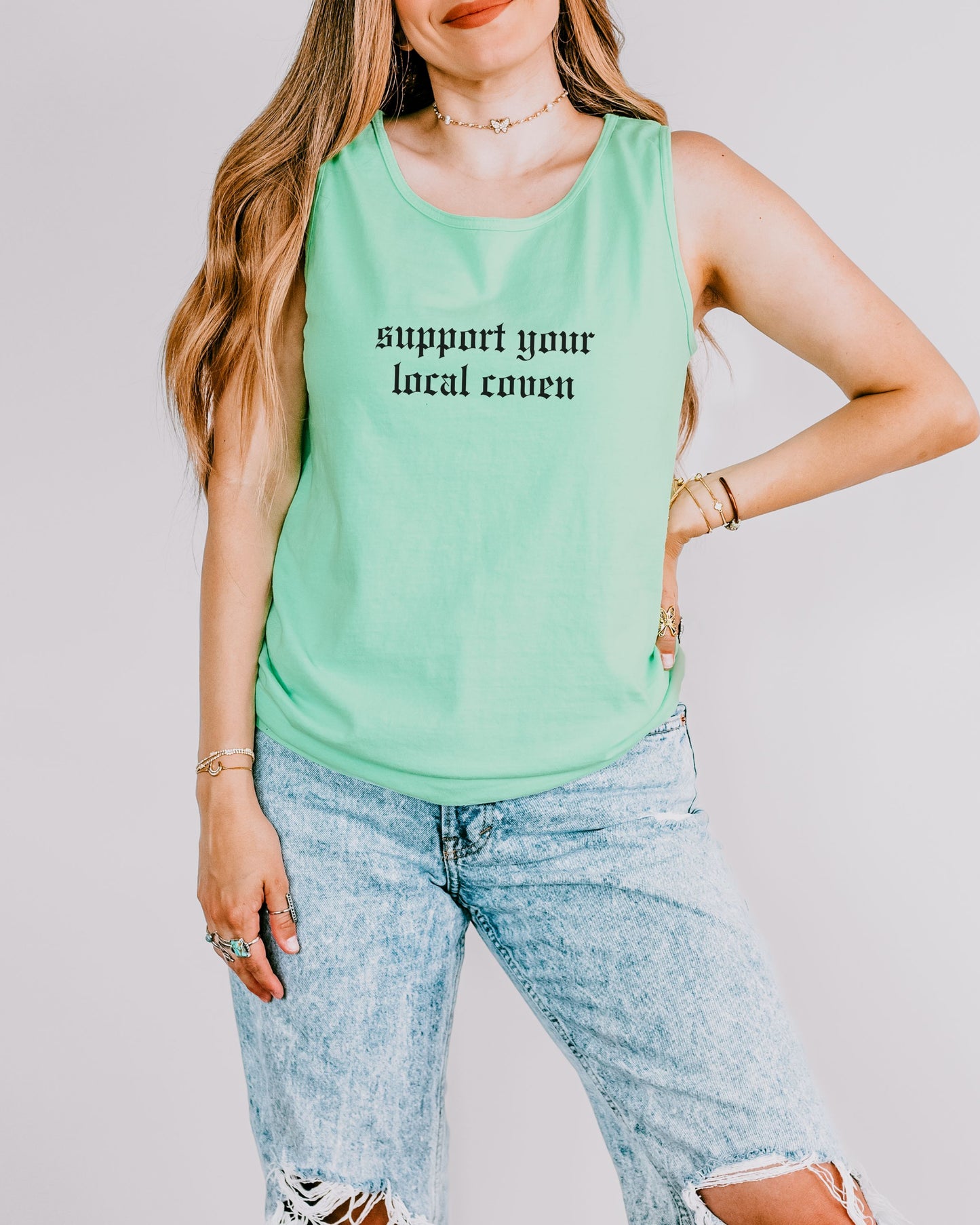 Support Your Local Coven Tank Top – Comfort Colors Gothic Witchy Tee