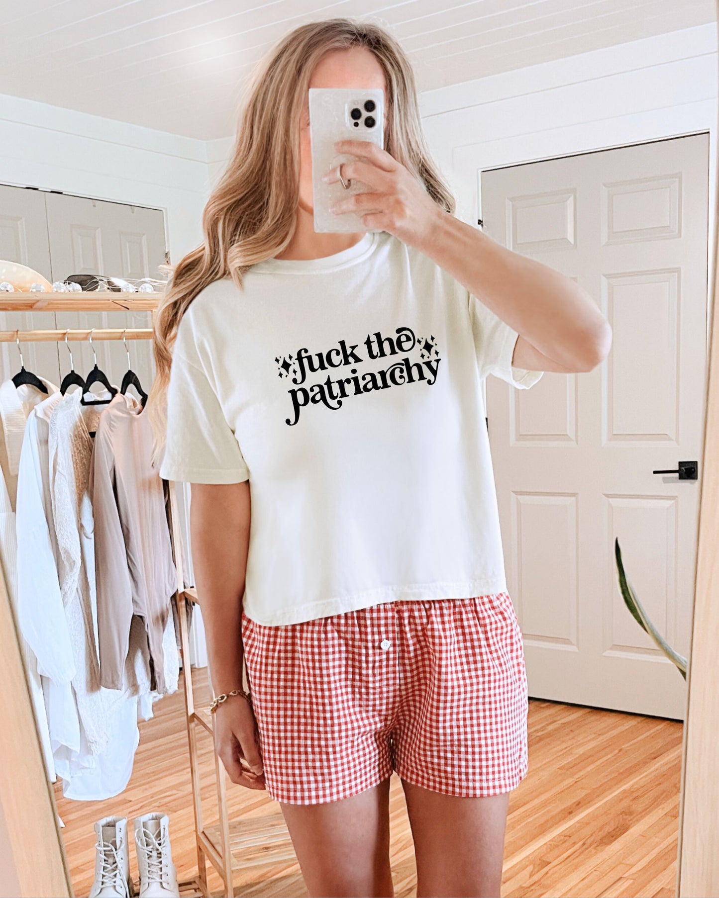 Fuck the Patriarchy Boxy Fit Crop Top – Comfort Colors Feminist Graphic Tee