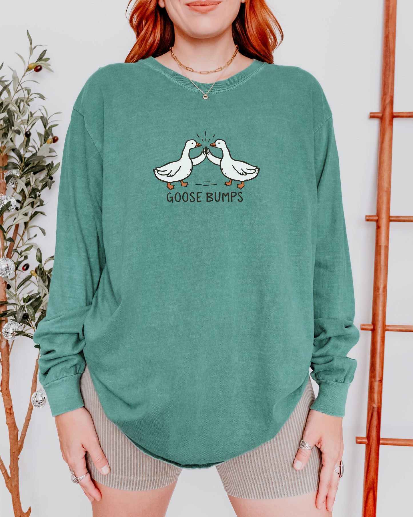 Goose Bumps Long Sleeve Shirt – Comfort Colors Funny Goose Wing Bump Tee
