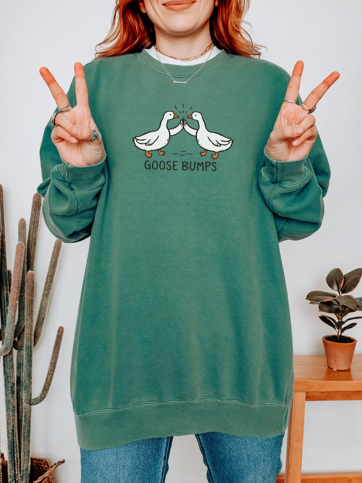 Goosebumps Sweatshirt – Comfort Colors Funny Goose Wing Bump Crewneck