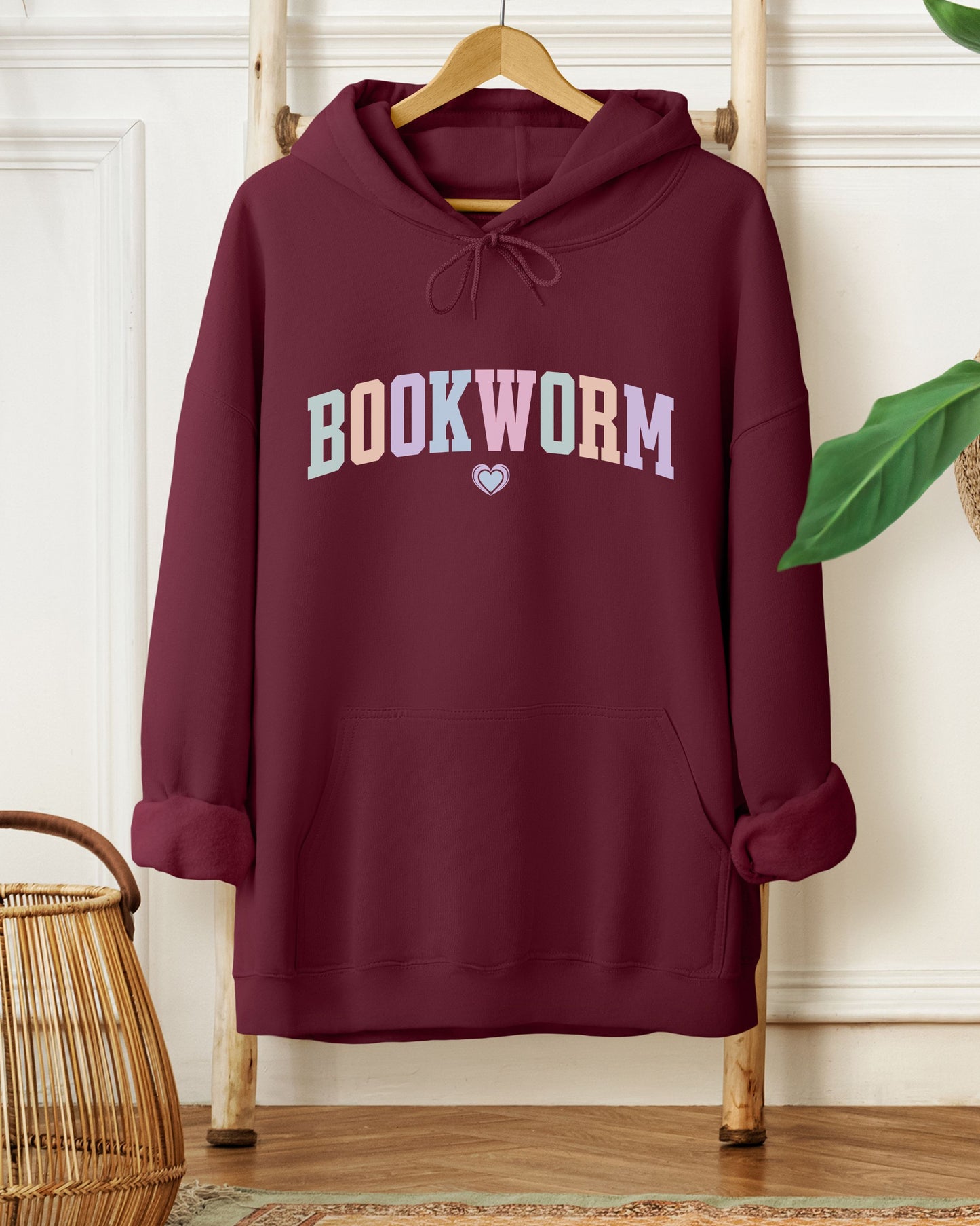 Bookworm Hoodie – Cozy Bookish Pastel Graphic Pullover for Readers