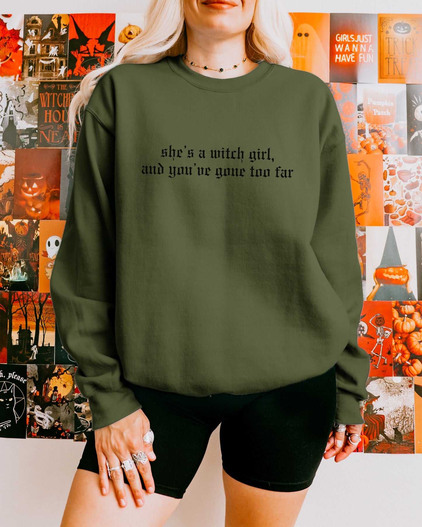 She’s a Witch Girl Sweatshirt – Gildan Gothic Feminist Crewneck