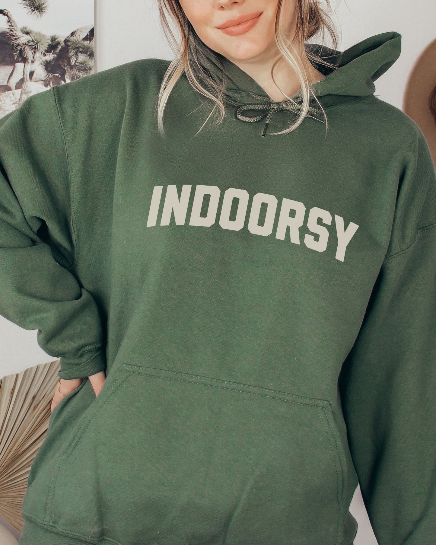 Indoorsy Hoodie – Gildan Cozy Sarcastic Fleece Pullover