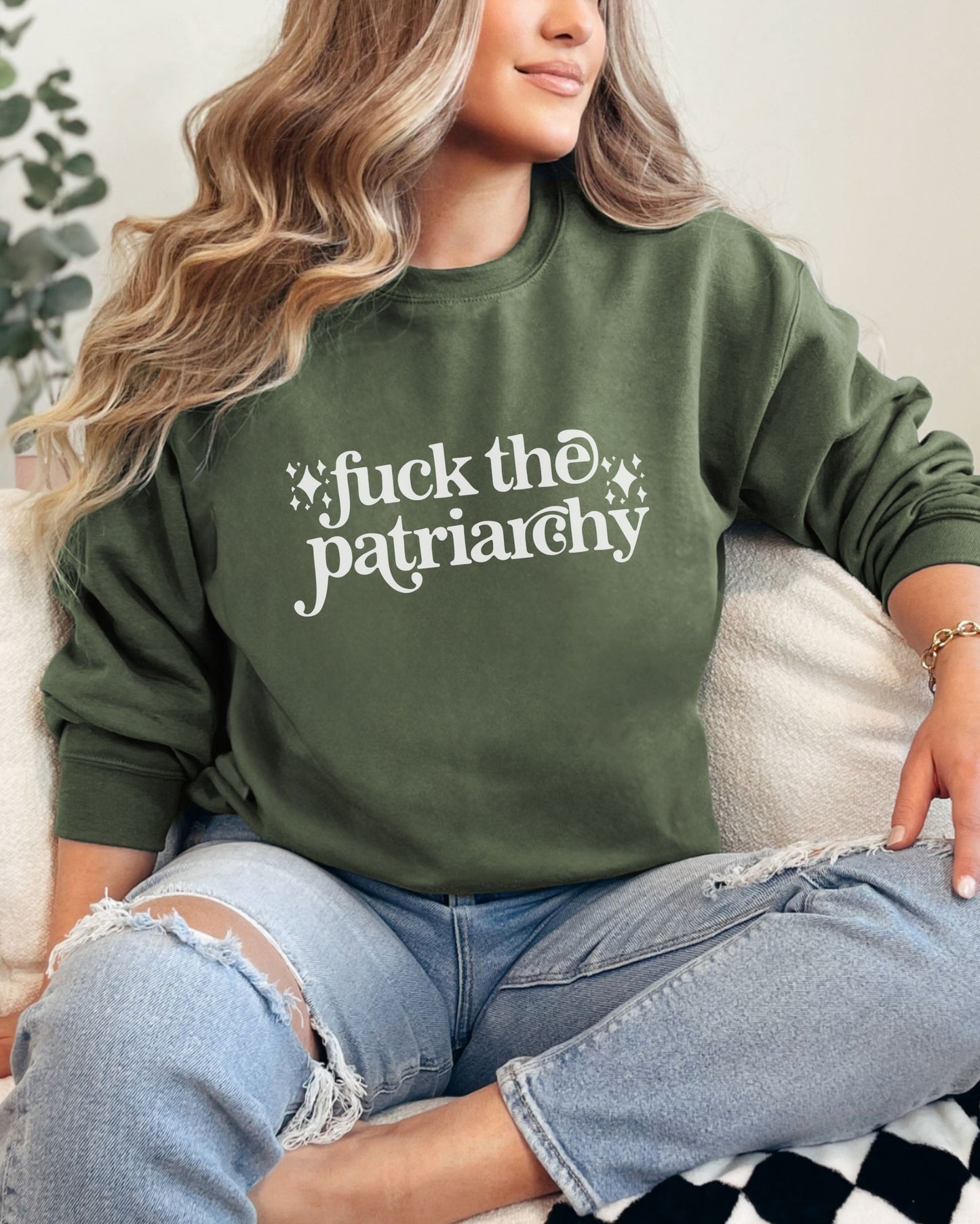 Fuck the Patriarchy Sweatshirt – Gildan Feminist Political Crewneck