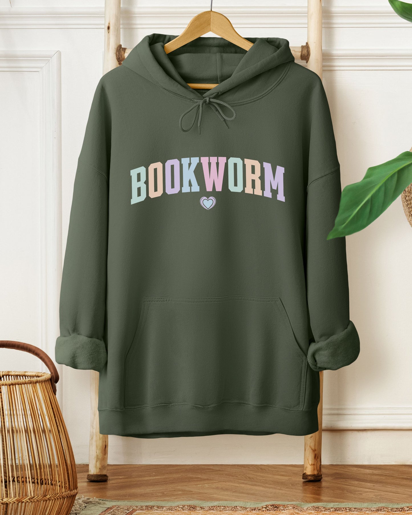 Bookworm Hoodie – Cozy Bookish Pastel Graphic Pullover for Readers