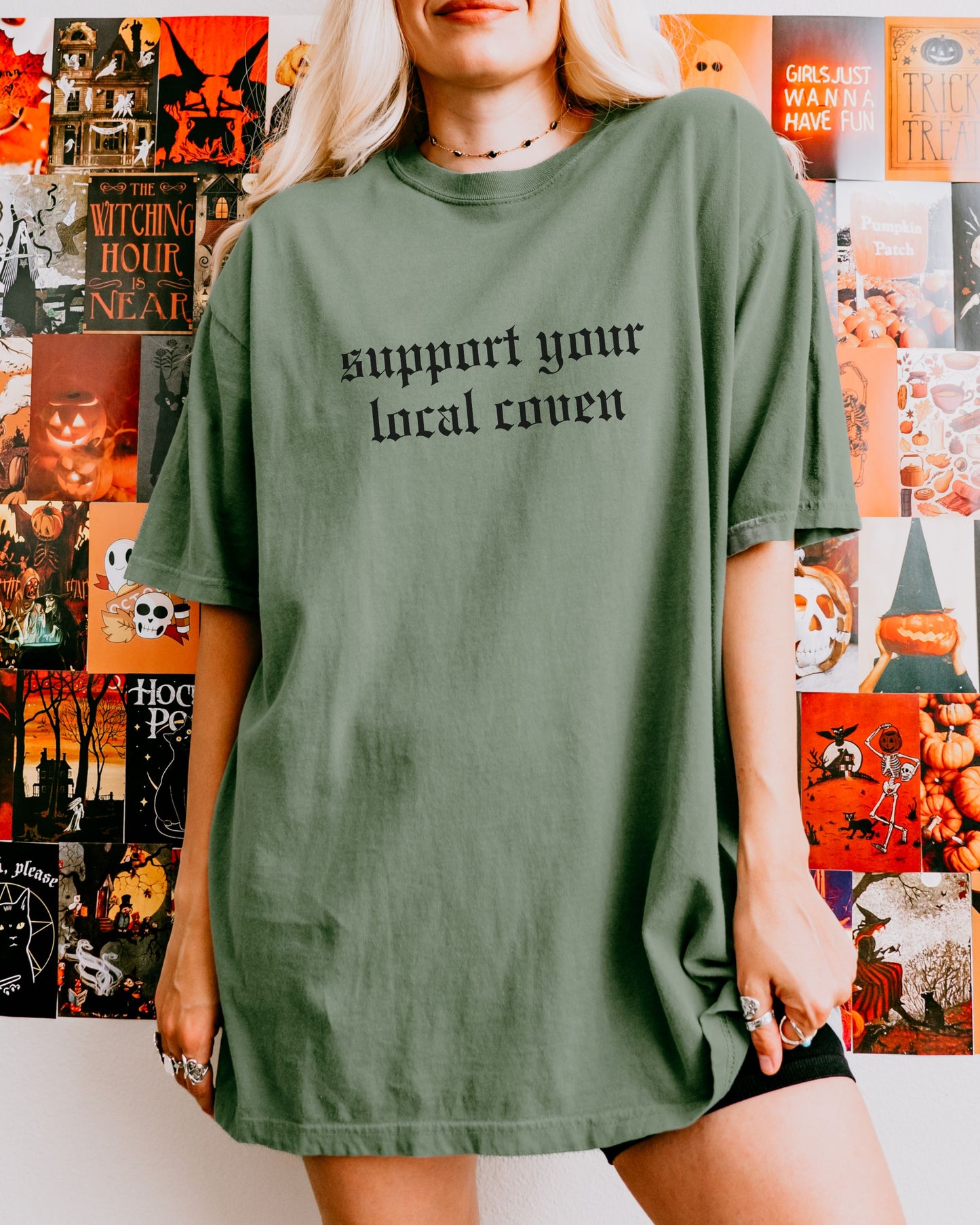 Support Your Local Coven T-Shirt – Comfort Colors Gothic Witchy Graphic Tee