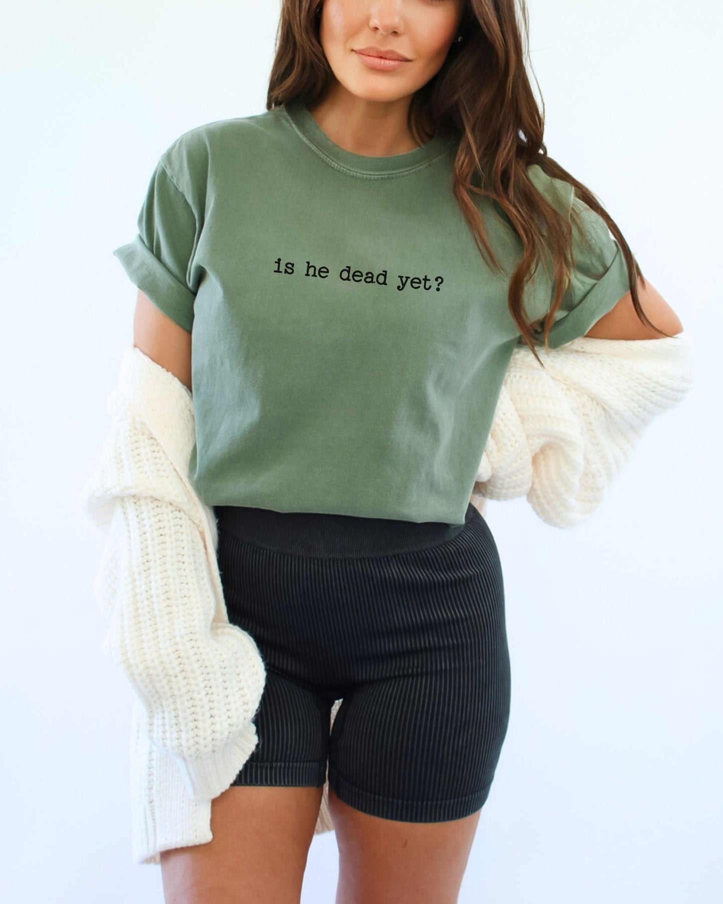 is he dead yet? t-shirt | Comfort Colors Minimalist Anti-Trump Graphic Tee