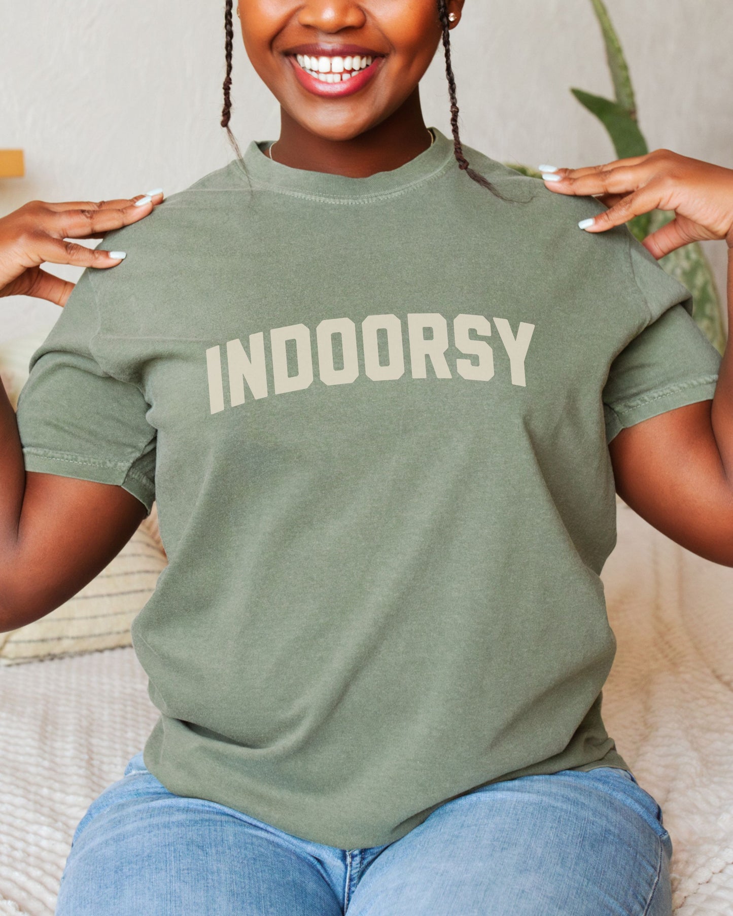 Indoorsy T-Shirt – Comfort Colors Cozy Sarcastic Graphic Tee