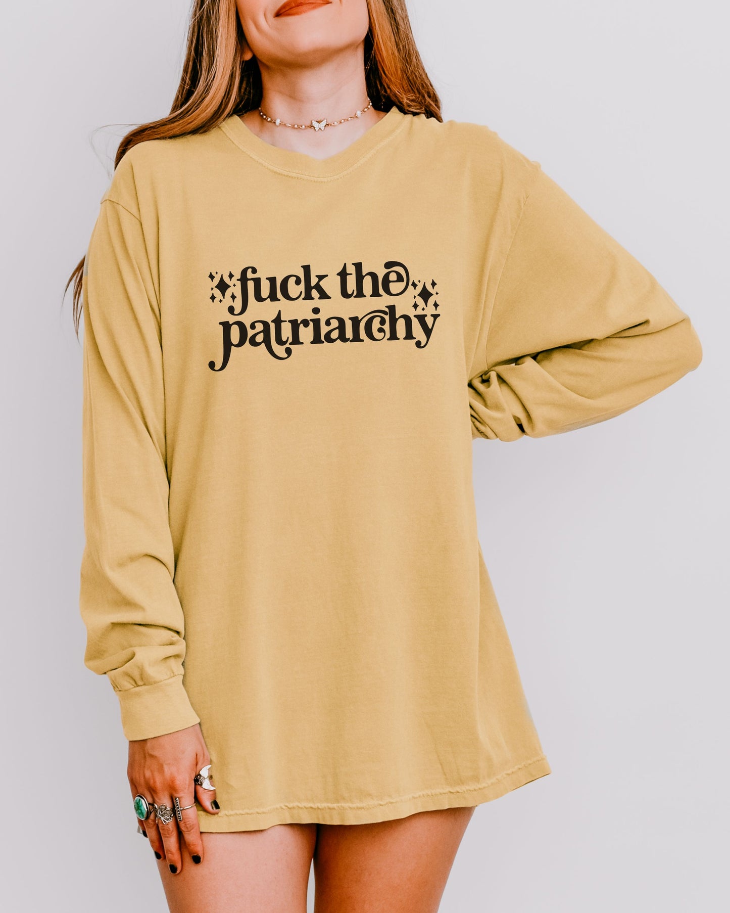 Fuck the Patriarchy Long Sleeve Shirt – Comfort Colors Feminist Graphic Tee