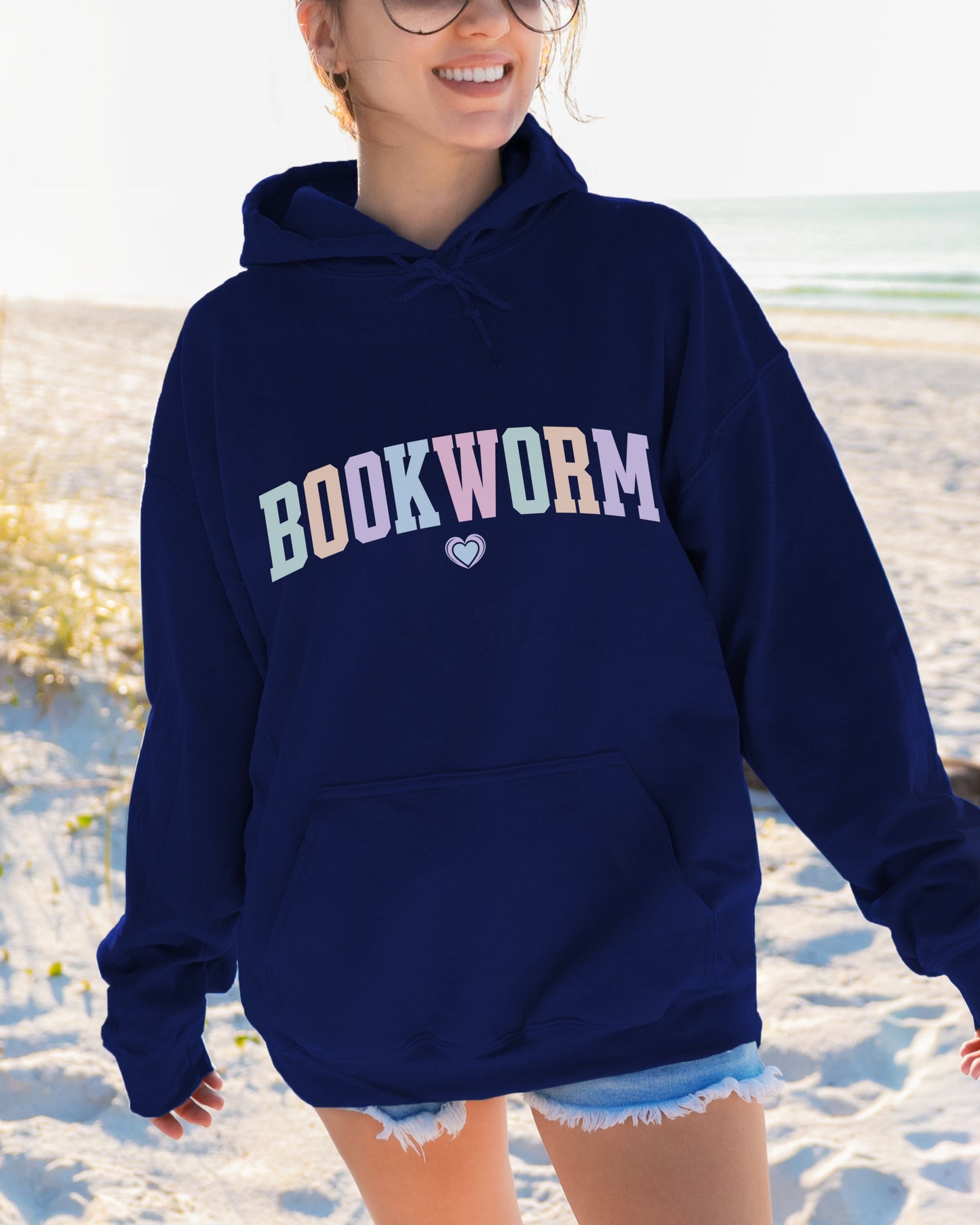 Bookworm Hoodie – Cozy Bookish Pastel Graphic Pullover for Readers