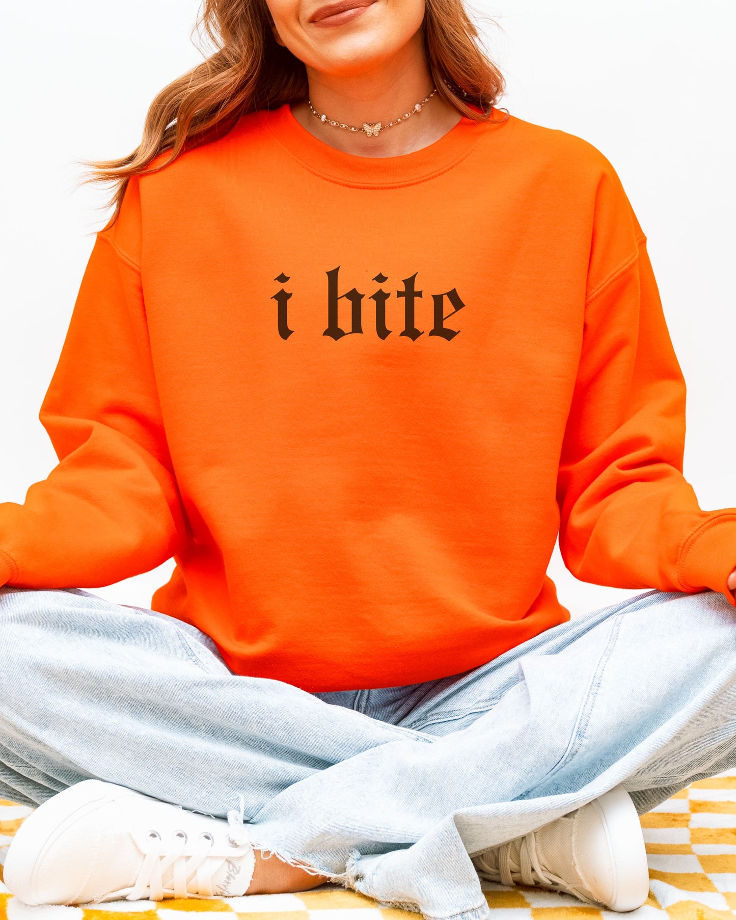 i bite sweatshirt – Gildan Gothic Sarcastic Crewneck Pullover