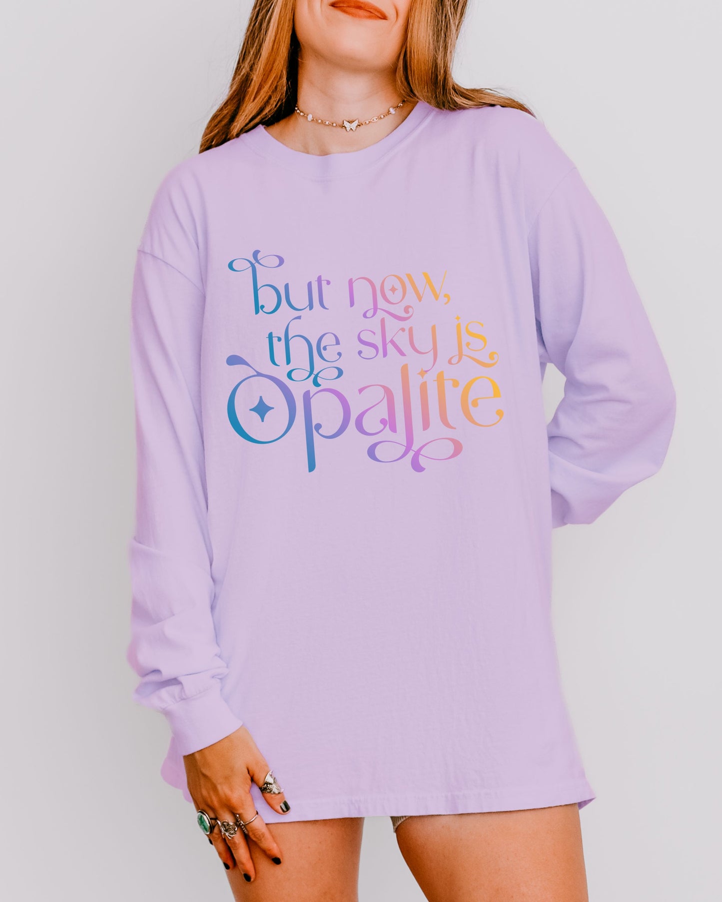 Opalite Showgirl Long Sleeve – Comfort Colors Gradient Aesthetic Shirt