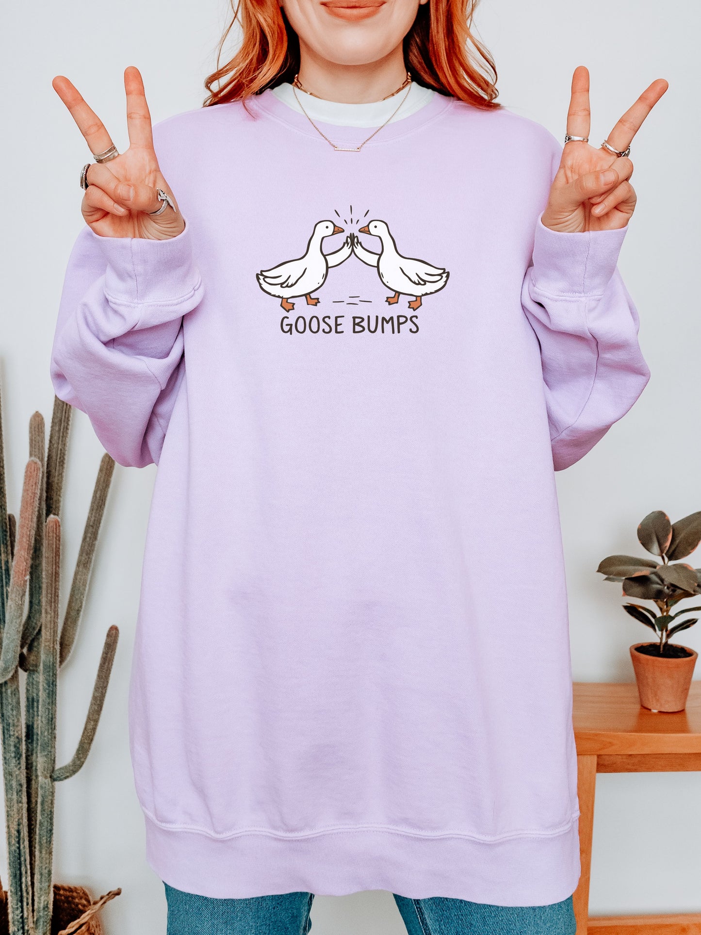 Goosebumps Sweatshirt – Comfort Colors Funny Goose Wing Bump Crewneck