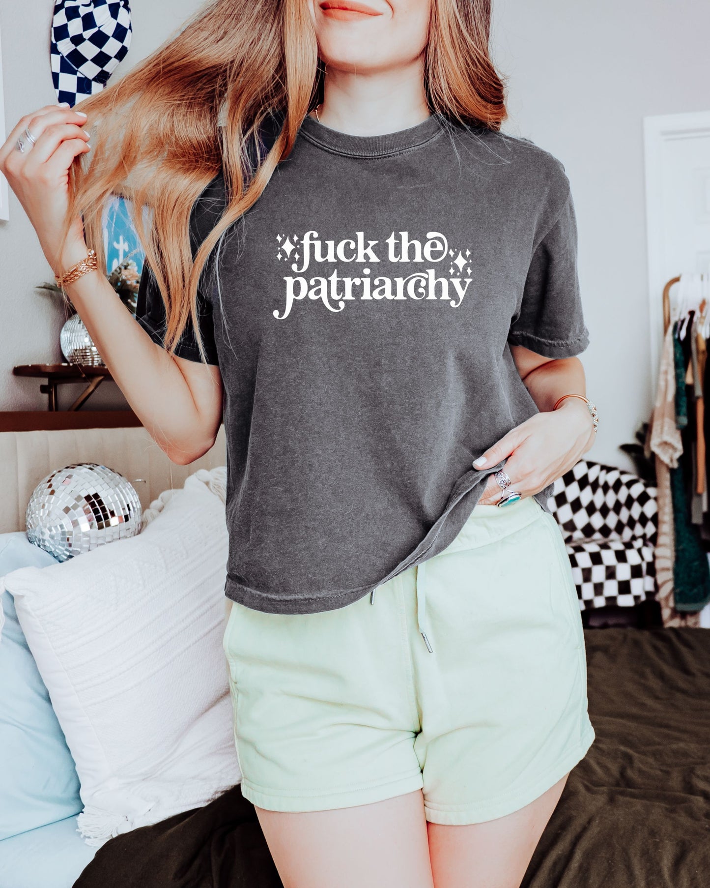 Fuck the Patriarchy Boxy Fit Crop Top – Comfort Colors Feminist Graphic Tee