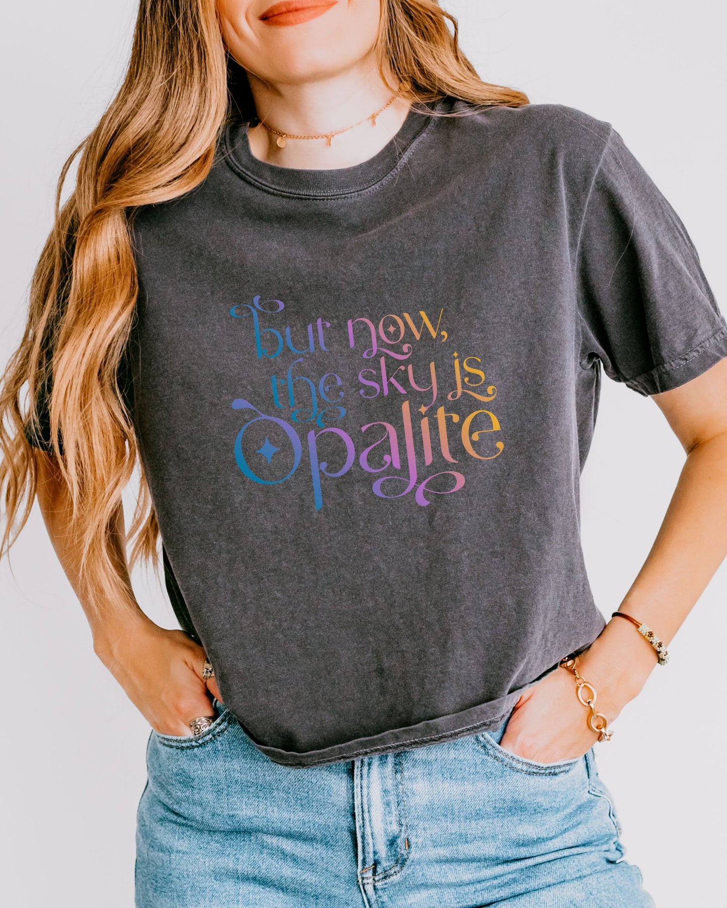 Now the Sky Is Opalite Cropped Tee – Comfort Colors Gradient Aesthetic Top