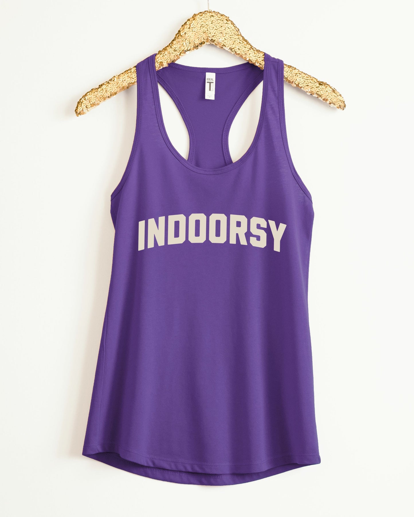 Indoorsy Tank Top – Next Level Slim Fit Racerback Sarcastic Tee