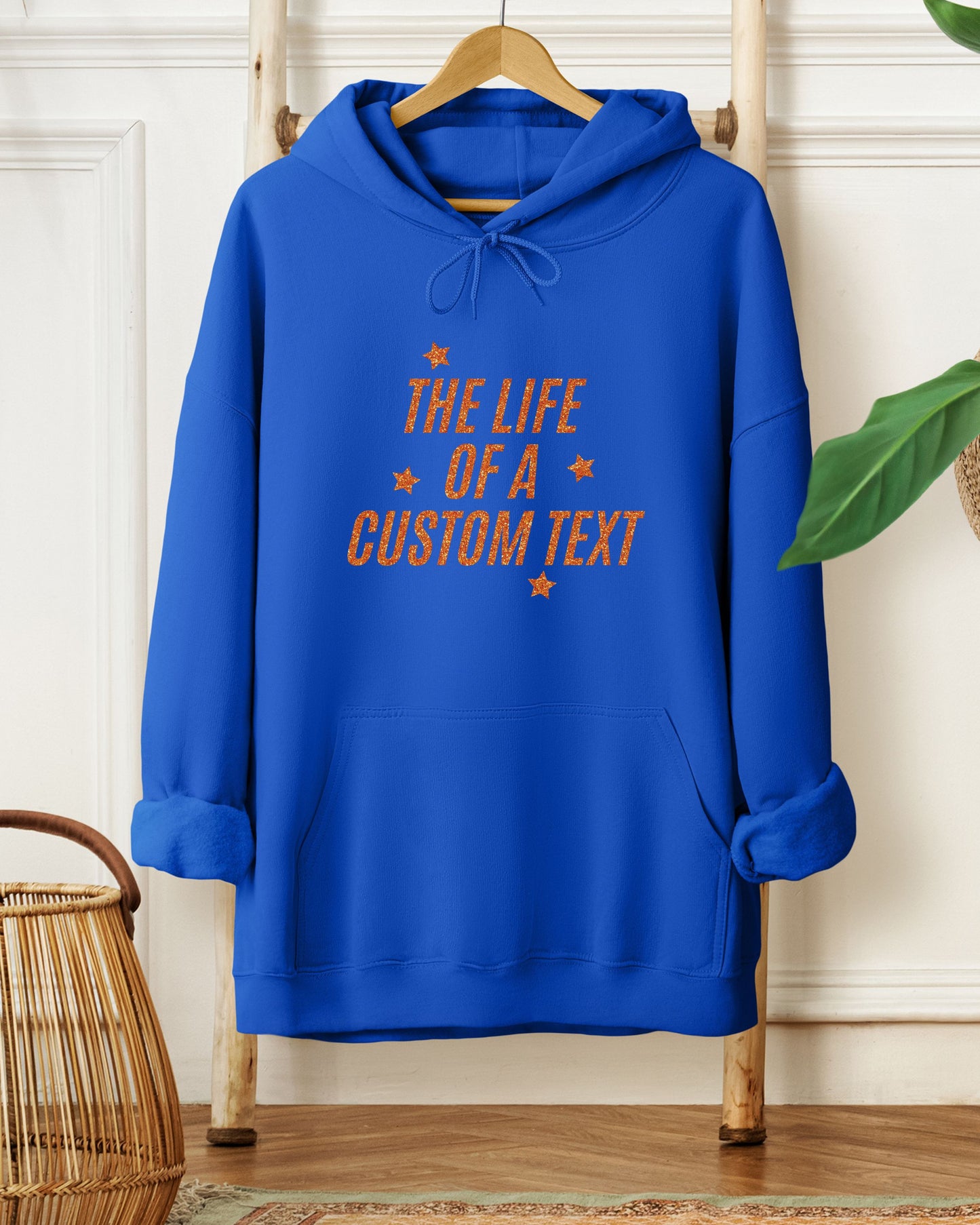The Life Of A… Custom Hoodie – Gildan Glitter-Effect Printed Personalized Pullover