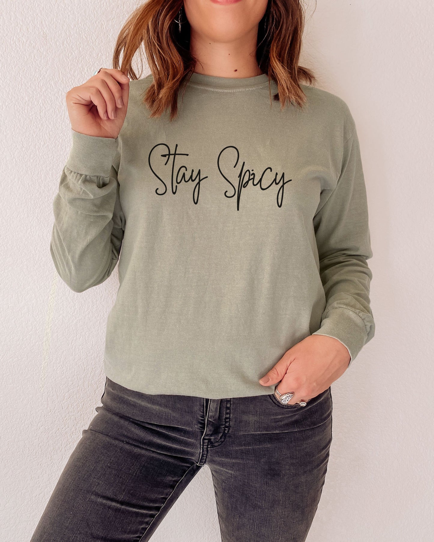 Stay Spicy Comfort Colors Long Sleeve Shirt – Sassy Graphic Tee with Bold Attitude