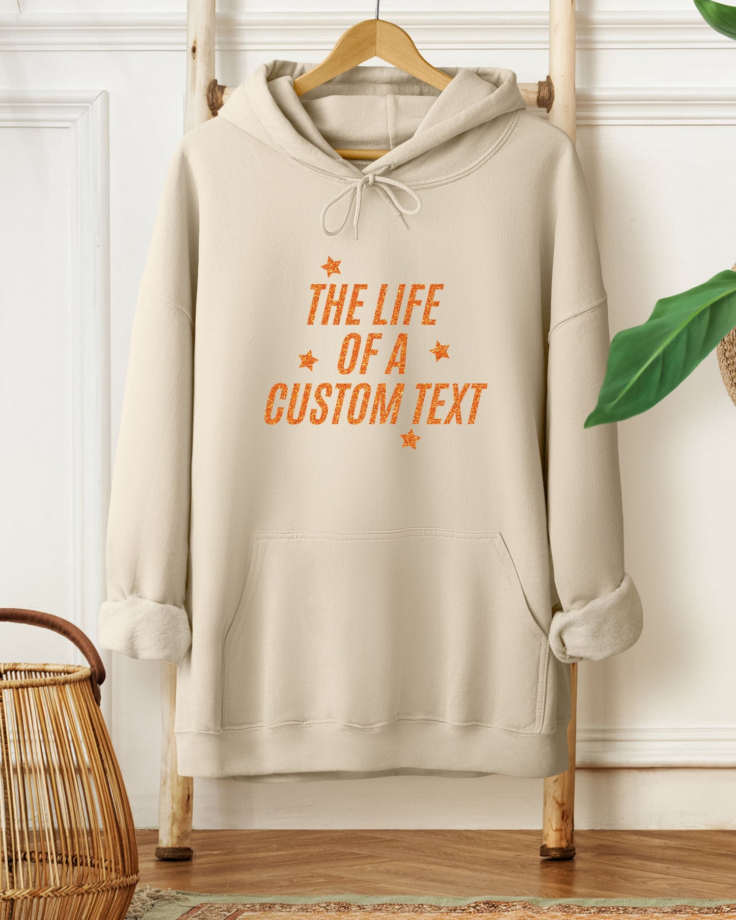 The Life Of A… Custom Hoodie – Gildan Glitter-Effect Printed Personalized Pullover