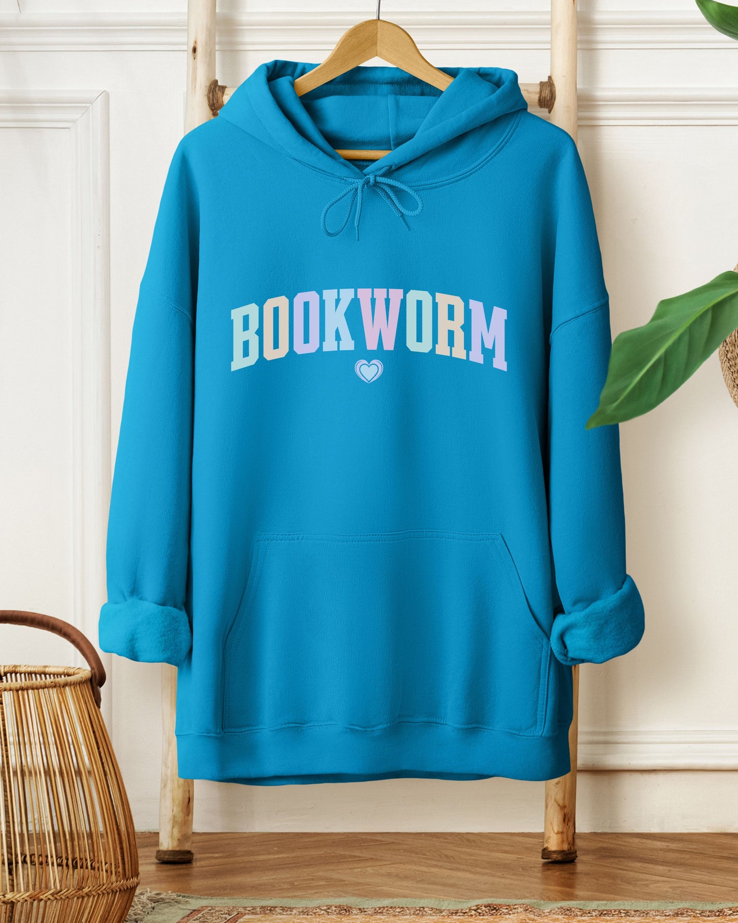 Bookworm Hoodie – Cozy Bookish Pastel Graphic Pullover for Readers