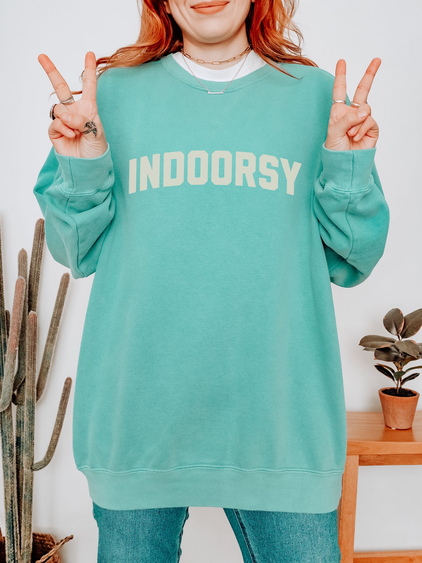 Indoorsy Sweatshirt – Comfort Colors Cozy Sarcastic Crewneck for Introverts and Homebodies