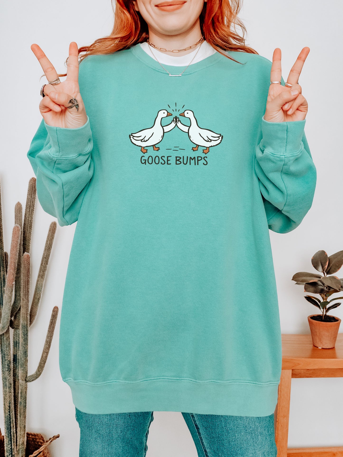 Goosebumps Sweatshirt – Comfort Colors Funny Goose Wing Bump Crewneck