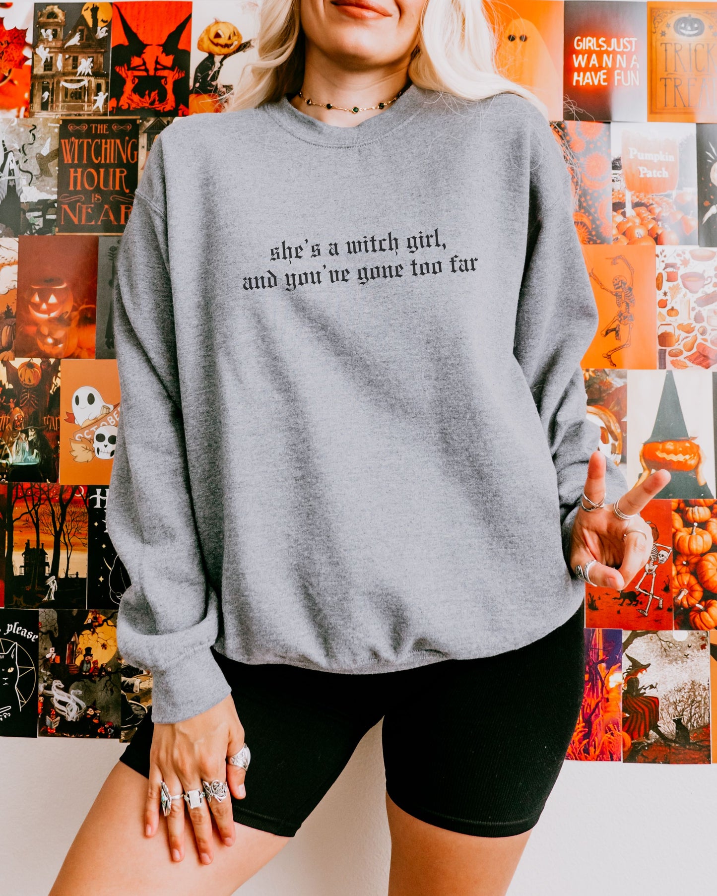 She’s a Witch Girl Sweatshirt – Gildan Gothic Feminist Crewneck