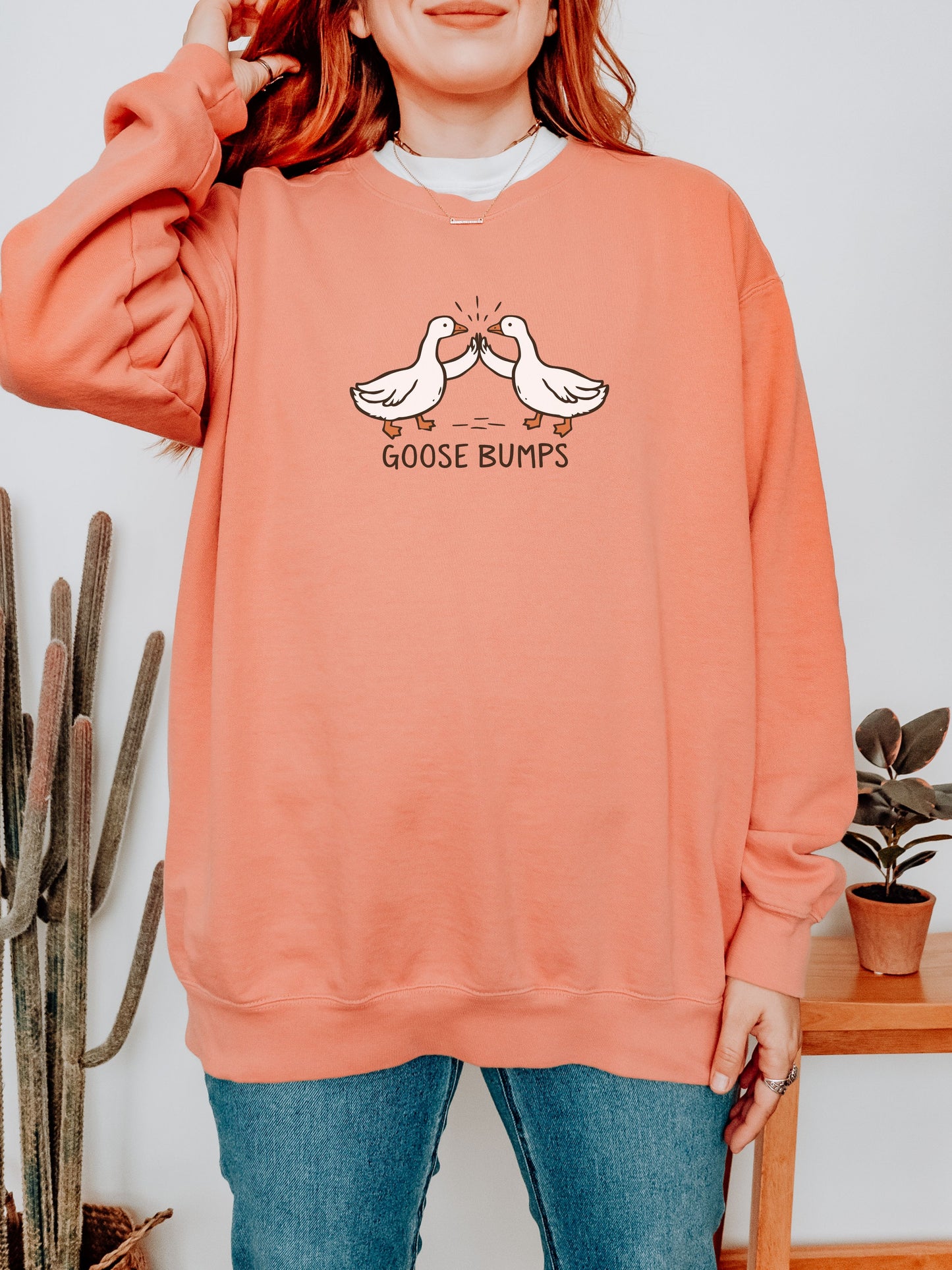 Goosebumps Sweatshirt – Comfort Colors Funny Goose Wing Bump Crewneck
