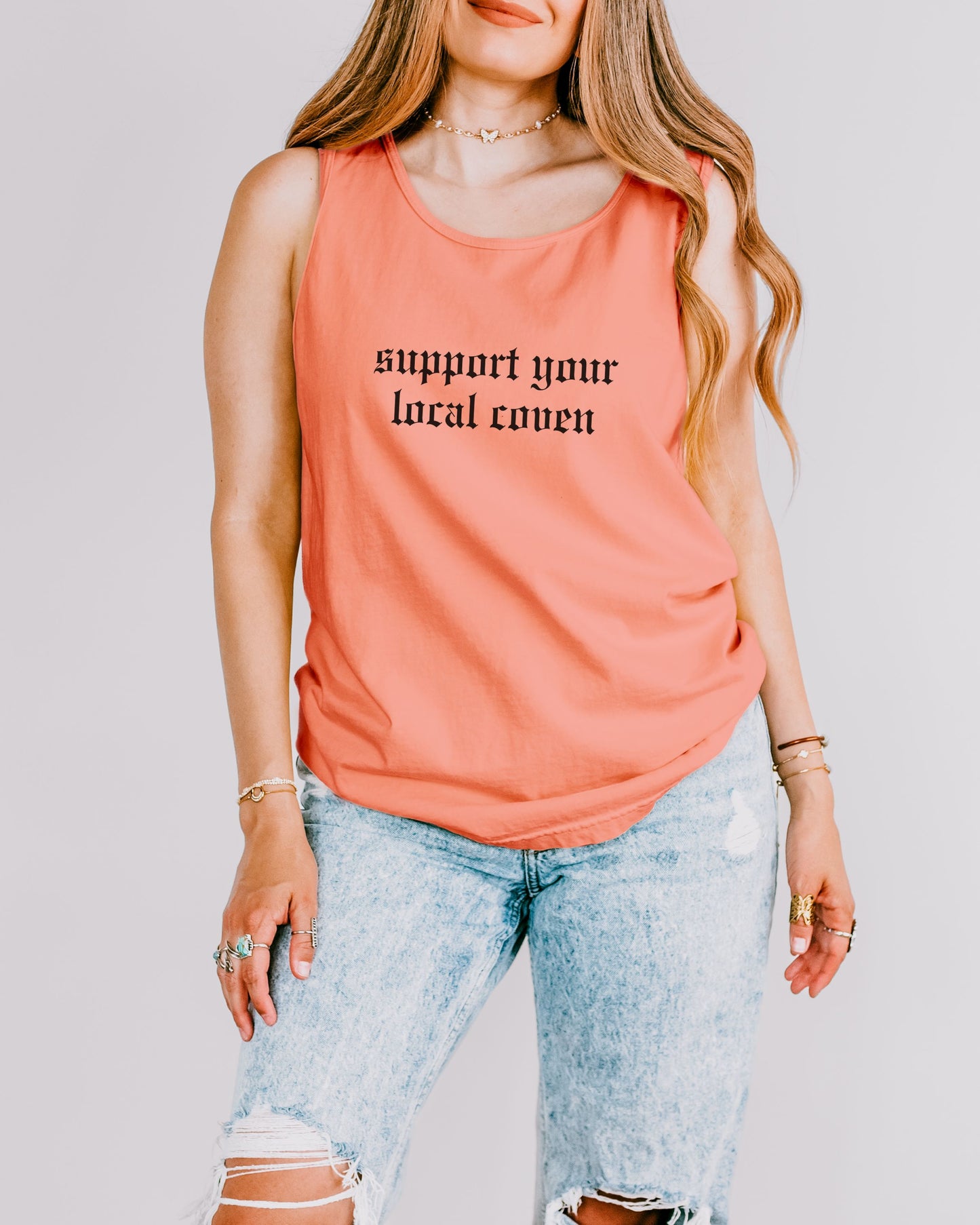 Support Your Local Coven Tank Top – Comfort Colors Gothic Witchy Tee