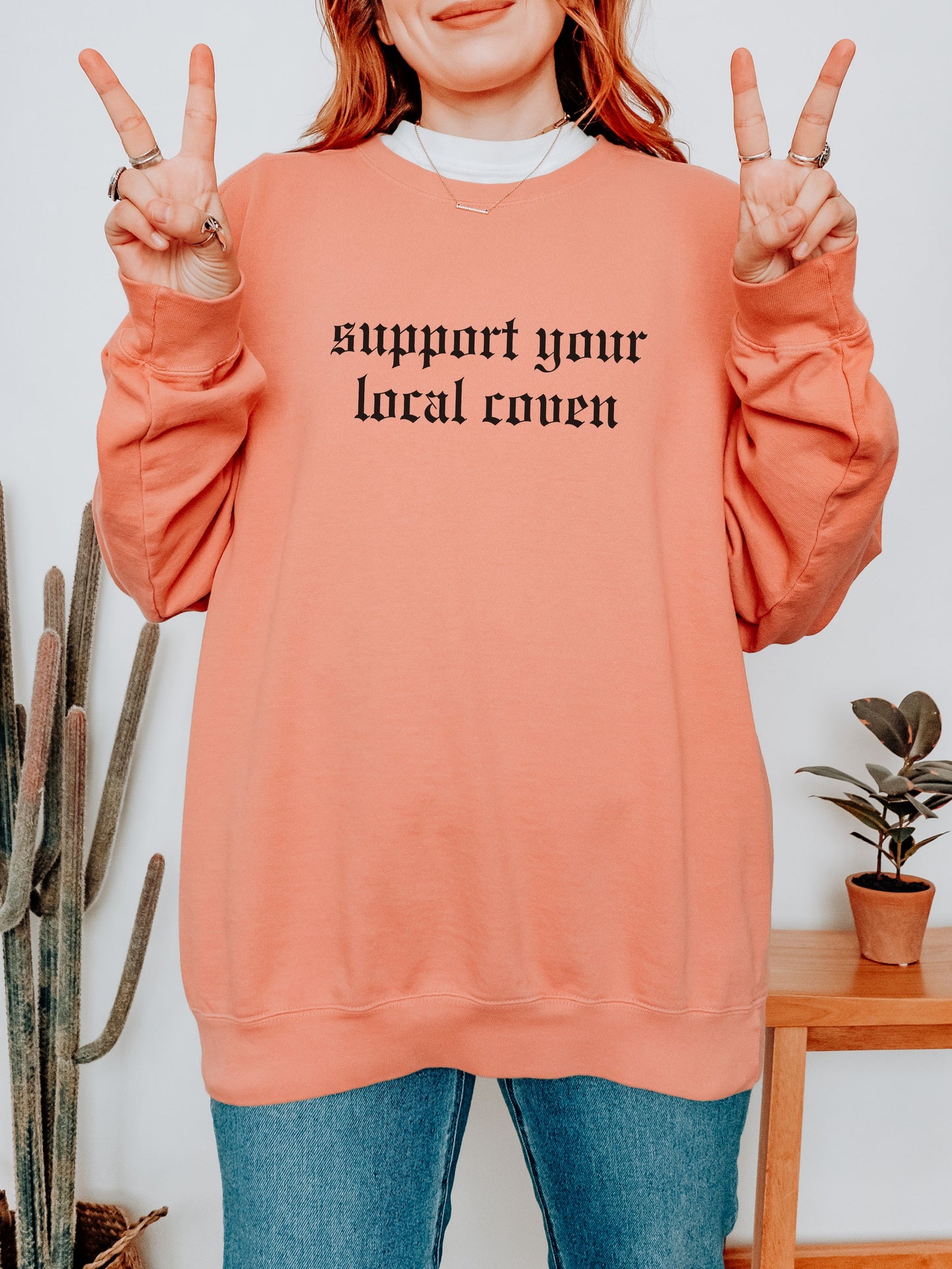 Support Your Local Coven Sweatshirt – Comfort Colors Gothic Witchy Crewneck
