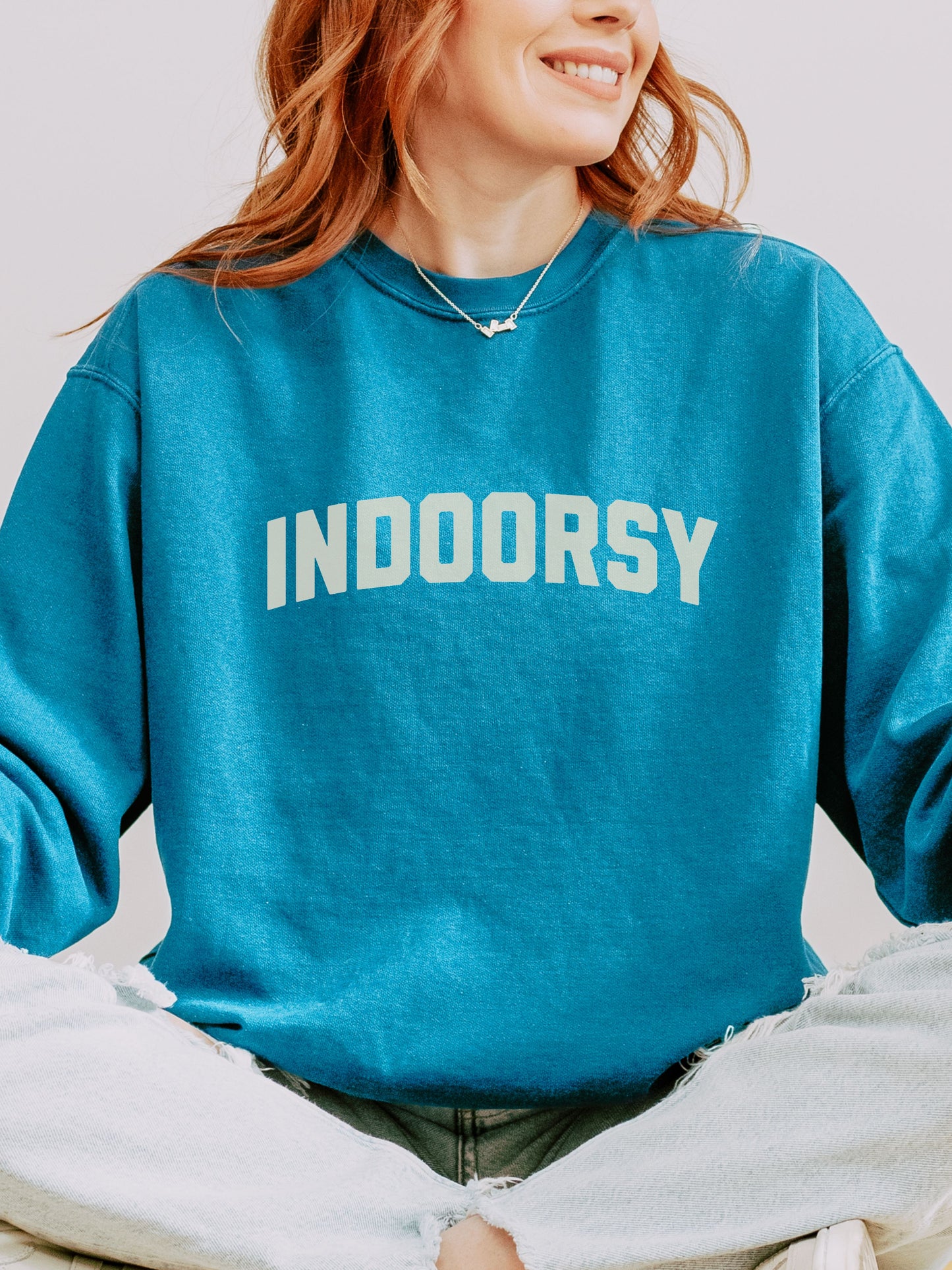 Indoorsy Sweatshirt – Comfort Colors Cozy Sarcastic Crewneck for Introverts and Homebodies