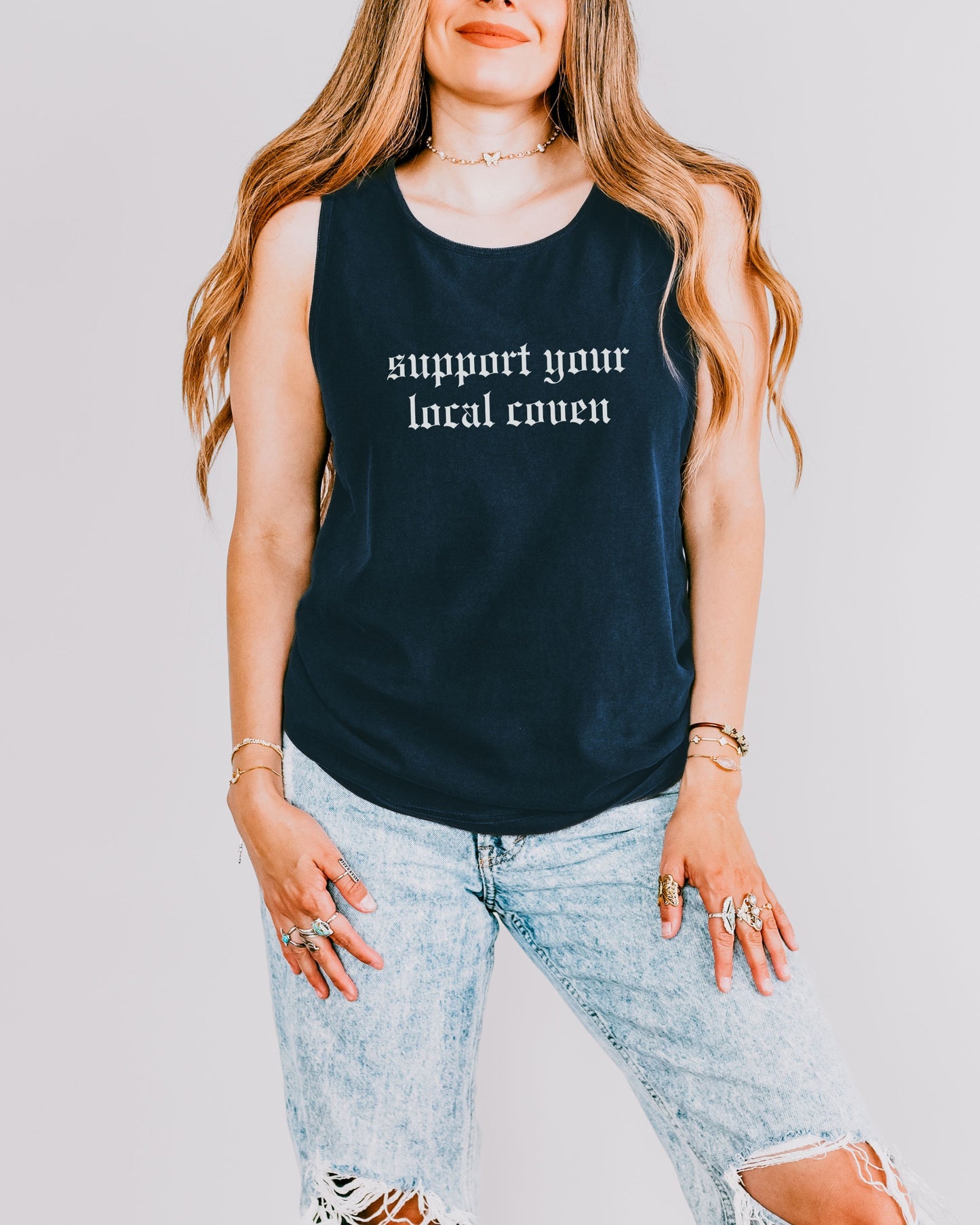 Support Your Local Coven Tank Top – Comfort Colors Gothic Witchy Tee