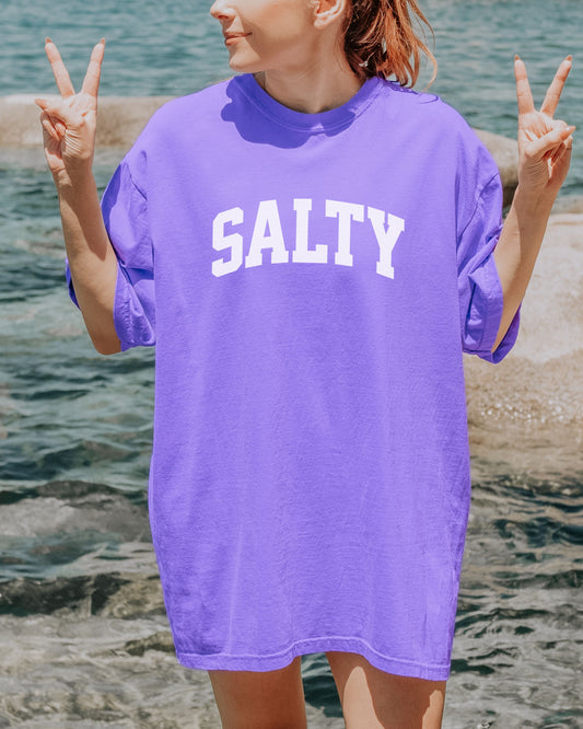 SALTY T-Shirt – Comfort Colors Graphic Tee for Beach, Coastal, and Sassy Vibes