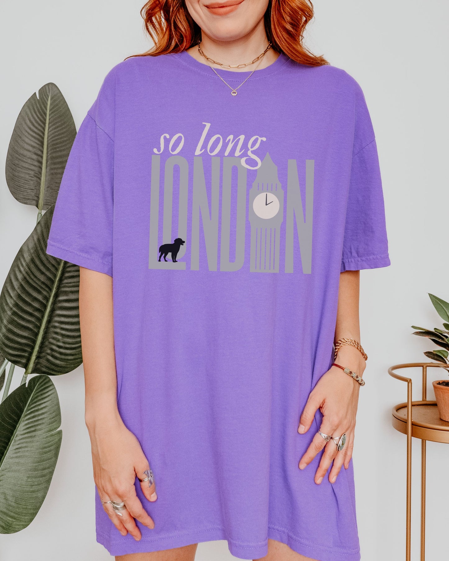 So Long London T-Shirt – Comfort Colors Tee with The Black Dog & Clock Tower