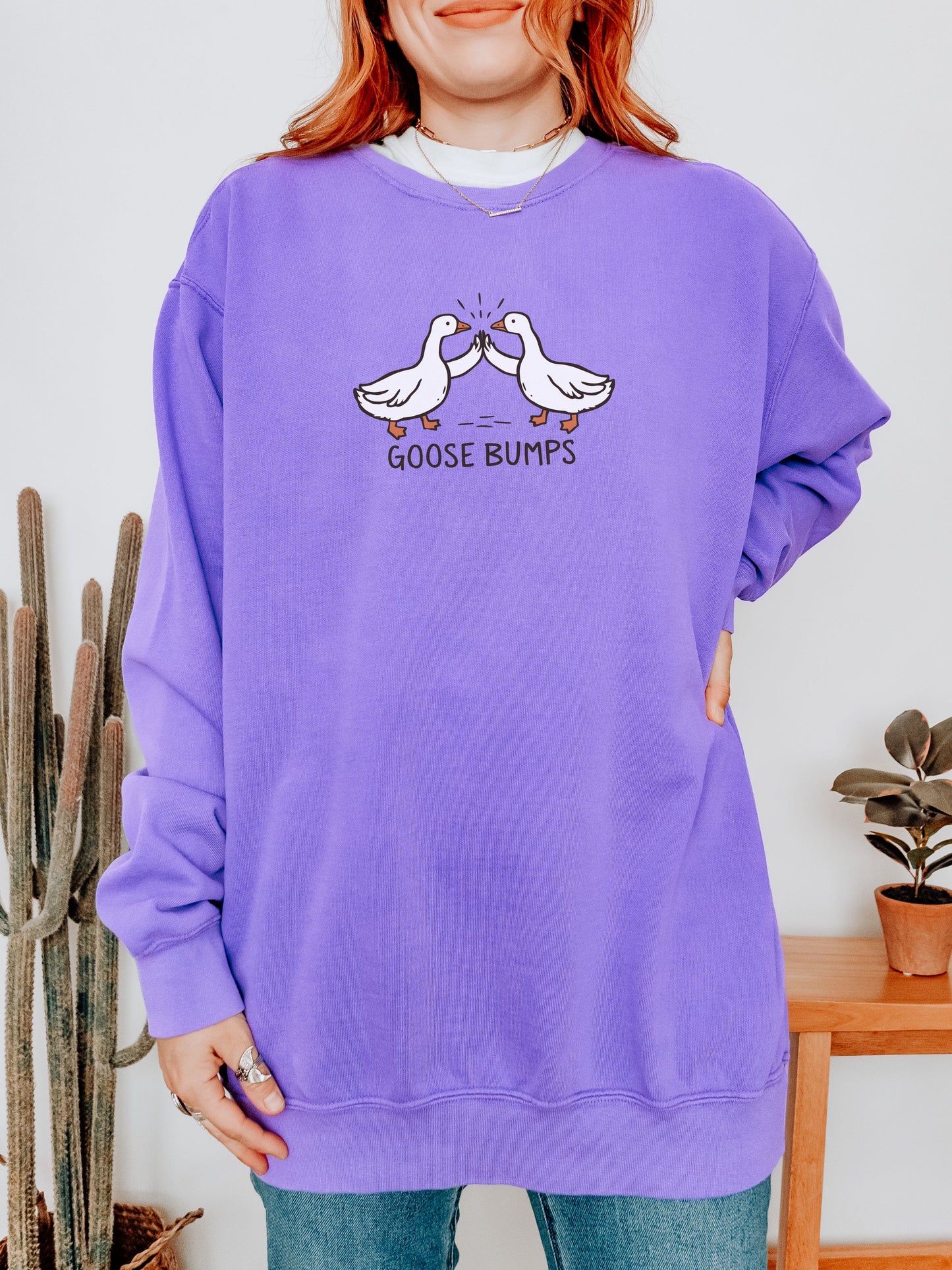 Goosebumps Sweatshirt – Comfort Colors Funny Goose Wing Bump Crewneck